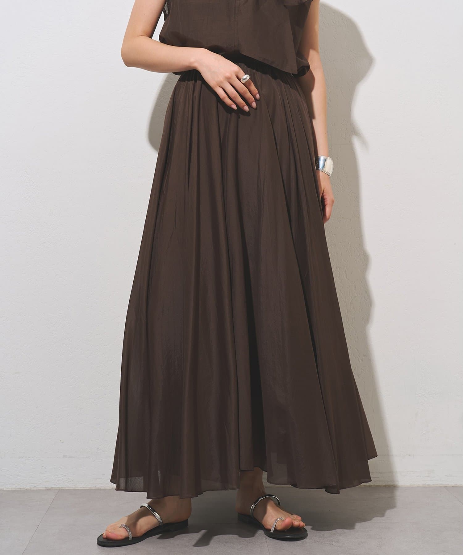 Whim Gazette(ウィム ガゼット) 【WEB＆一部店舗限定カラーあり】コットンシルクフレアスカート