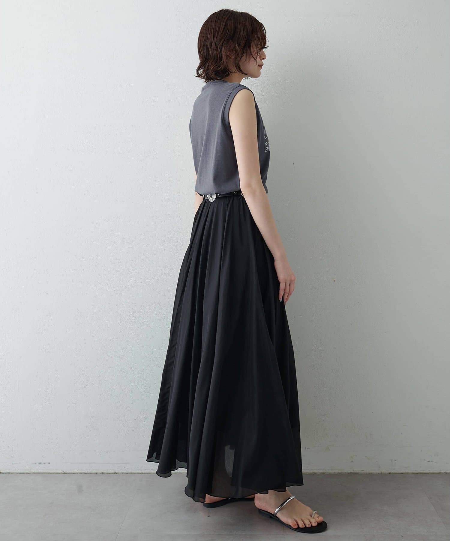 Whim Gazette(ウィム ガゼット) 【WEB＆一部店舗限定カラーあり】コットンシルクフレアスカート