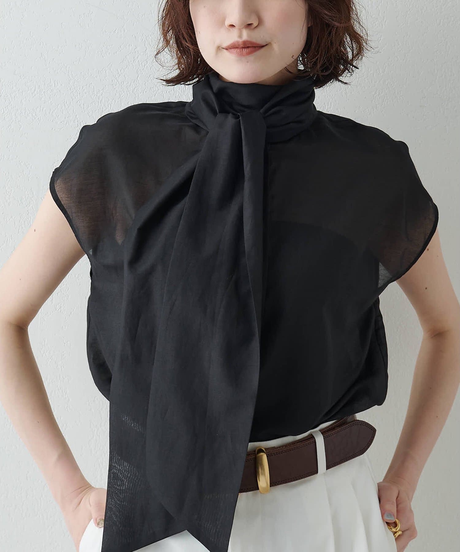 Whim Gazette(ウィム ガゼット) 【WEB＆一部店舗限定カラーあり】コットンシルクボウブラウス