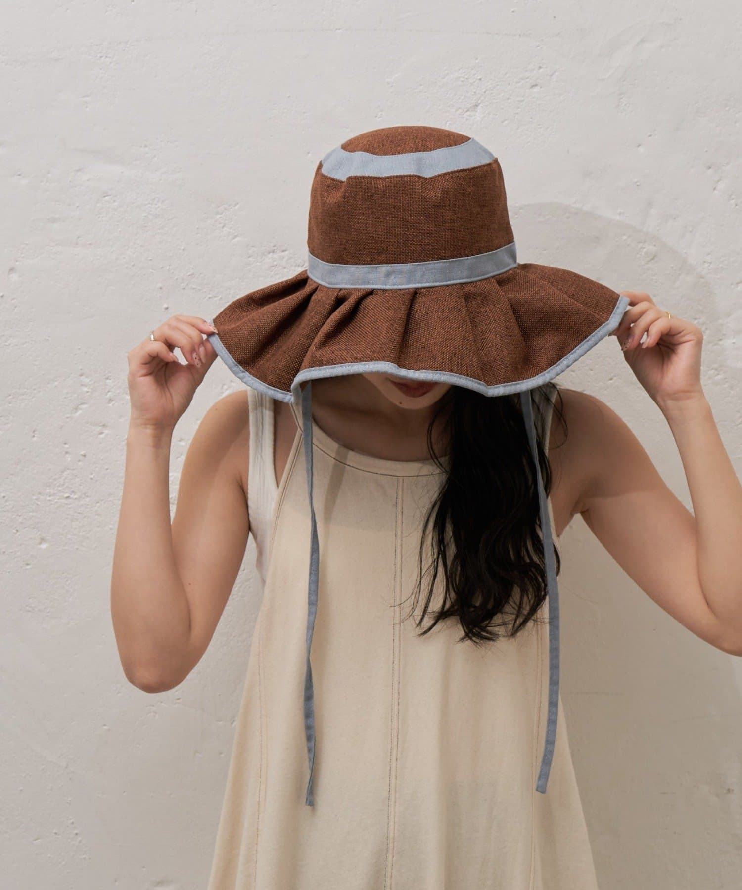 CIAOPANIC TYPY(チャオパニックティピー) :【UV対応】柔らか配色たためるジュートフリルハット