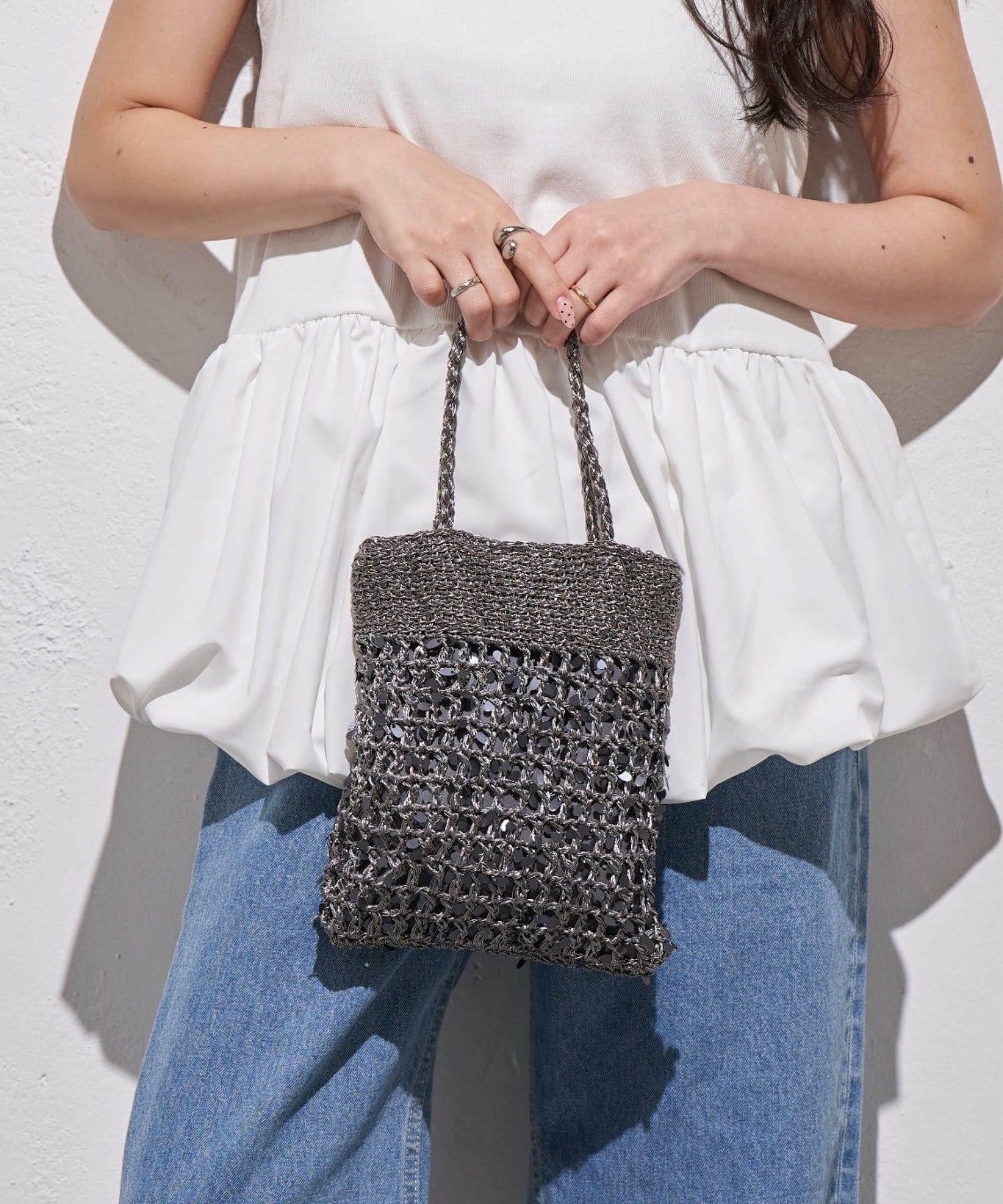 CIAOPANIC TYPY(チャオパニックティピー) :【2WAYで使用可能！】チェーン付き手編みスパンコールBAG