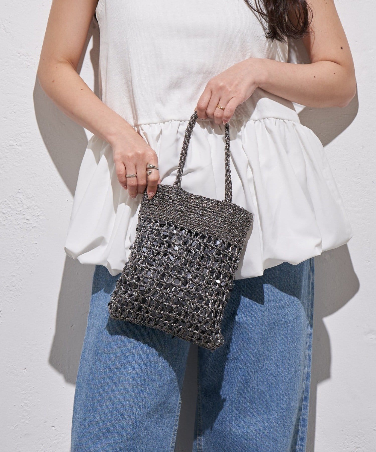 CIAOPANIC TYPY(チャオパニックティピー) :【2WAYで使用可能！】チェーン付き手編みスパンコールBAG