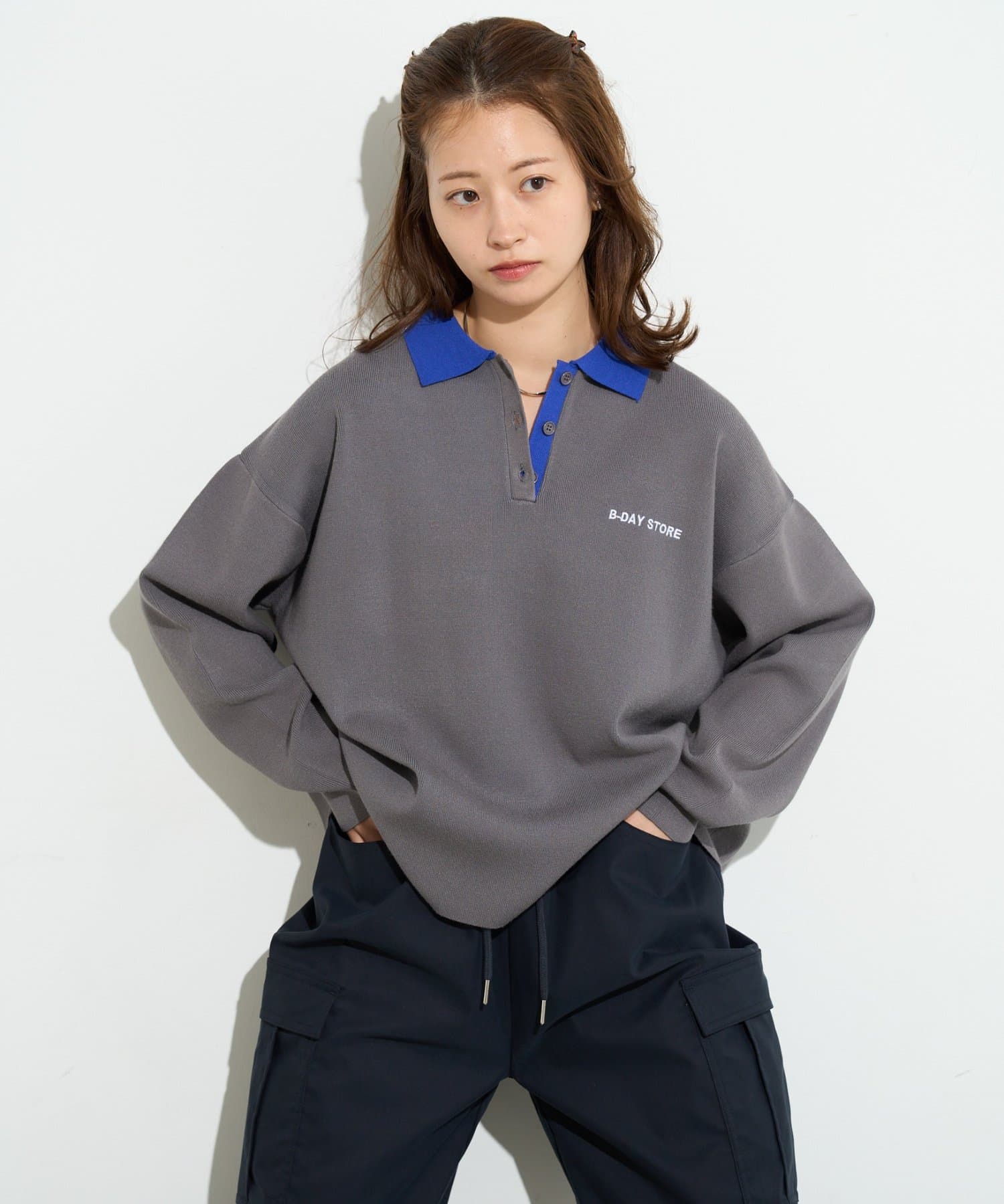 BIRTHDAY BAR(バースデイバー) 【B-DAY STORE】バイカラーポロニット　レディス