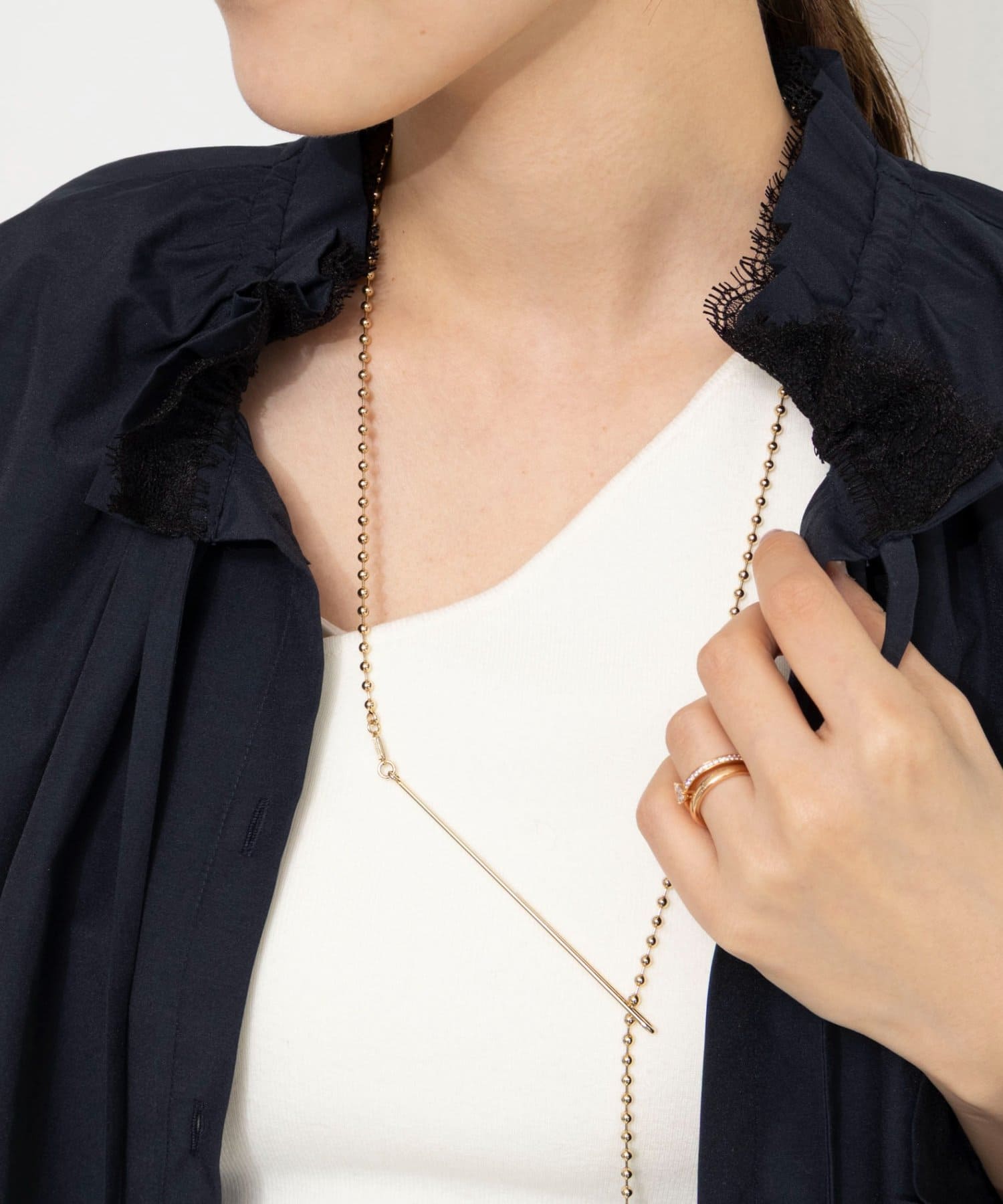 NOLLEY'S(ノーリーズ) ウォッシャブルフリル襟ブラウス