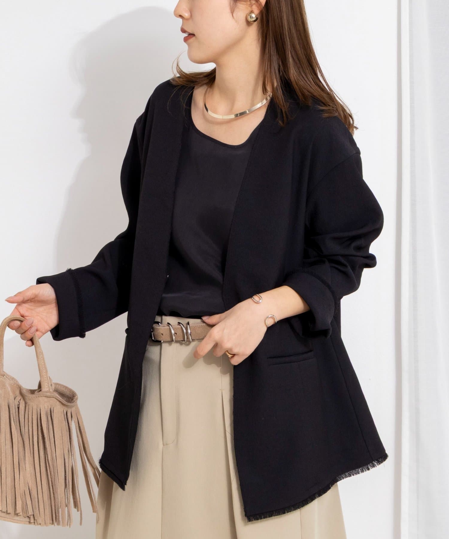 NOLLEY'S(ノーリーズ) ウォッシャブルFRINGE LIGHT JACKET