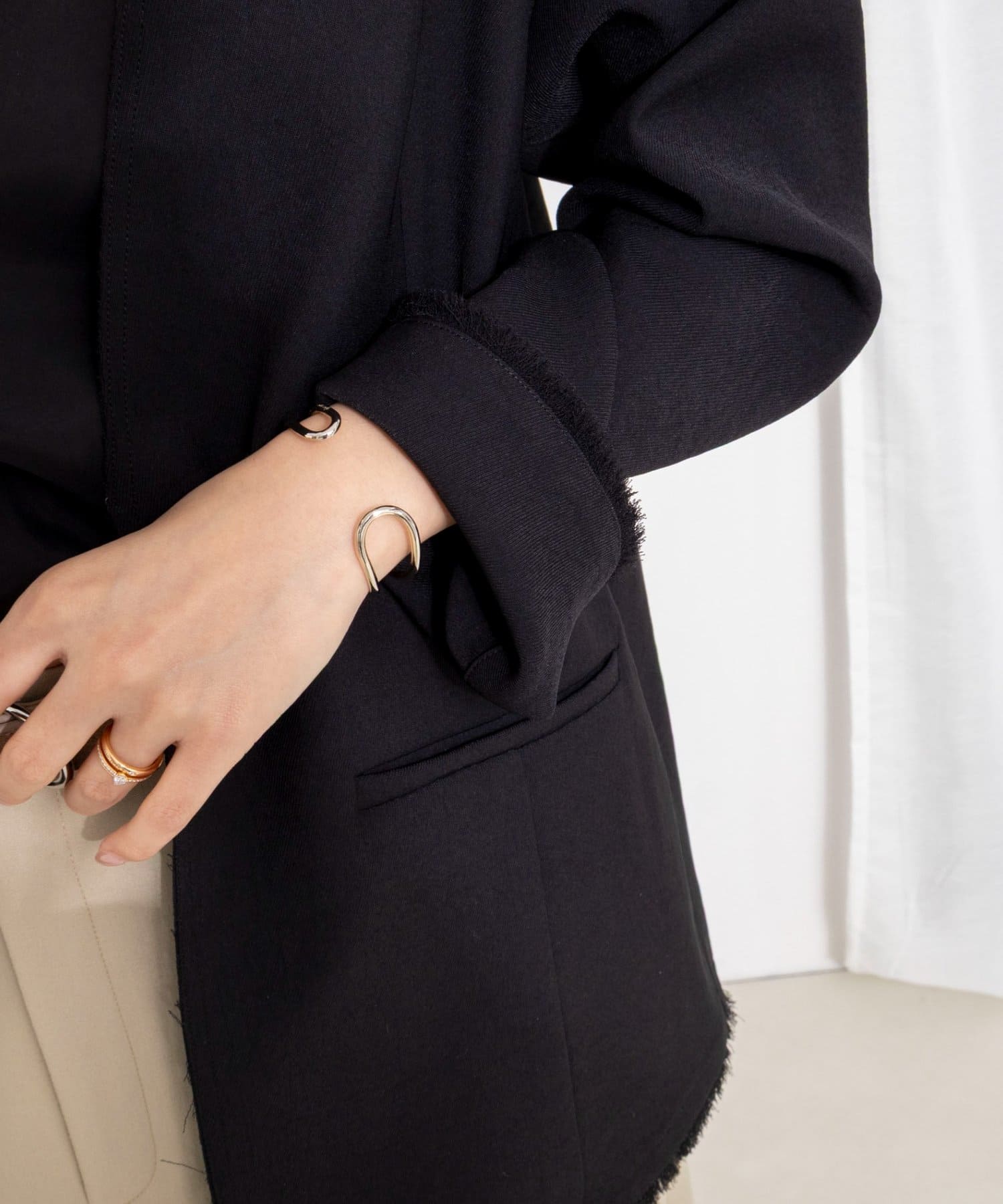 NOLLEY'S(ノーリーズ) ウォッシャブルFRINGE LIGHT JACKET