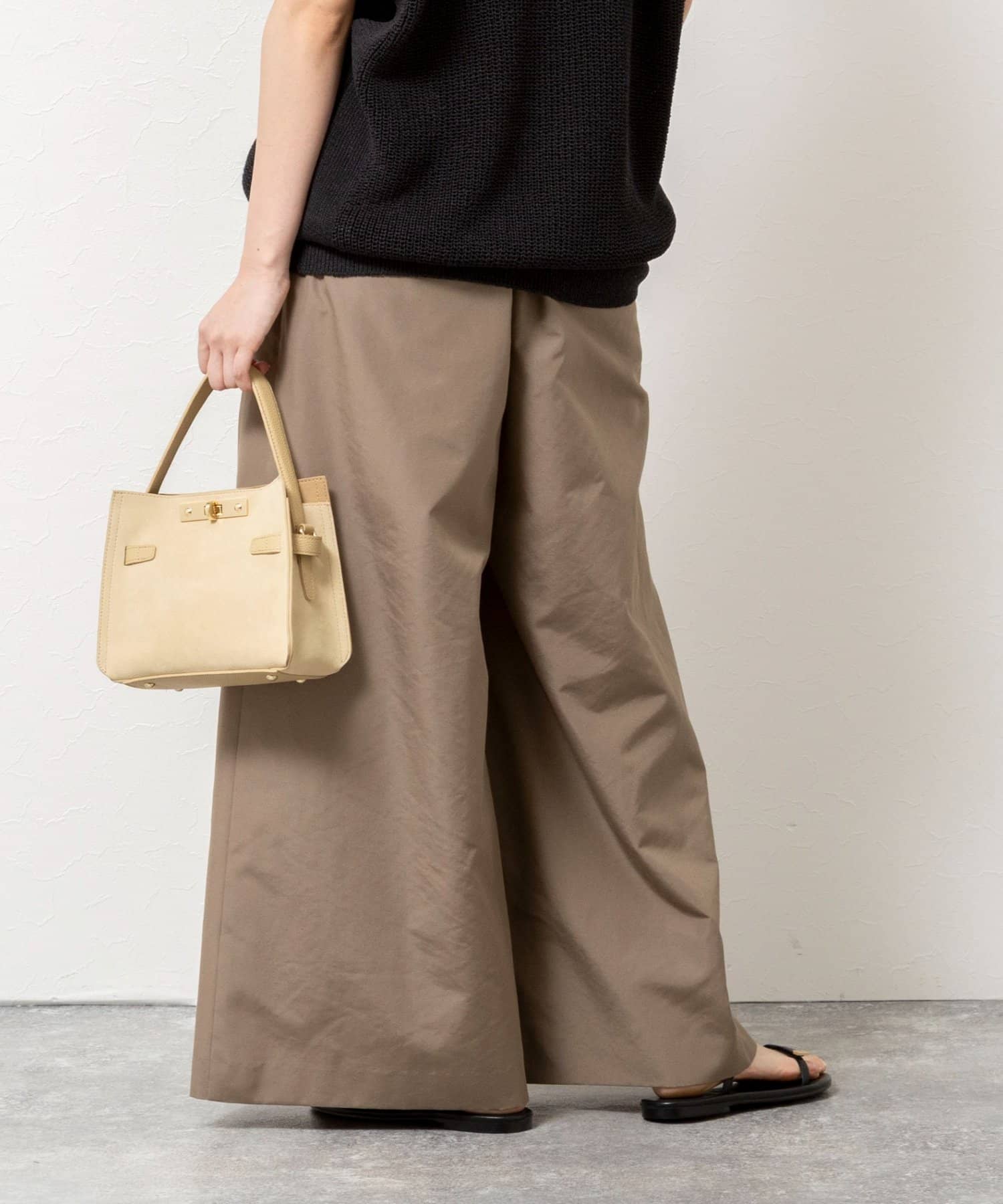 NOLLEY'S(ノーリーズ) ウォッシャブルエクセルテックタンブラー2タックワイドパンツ