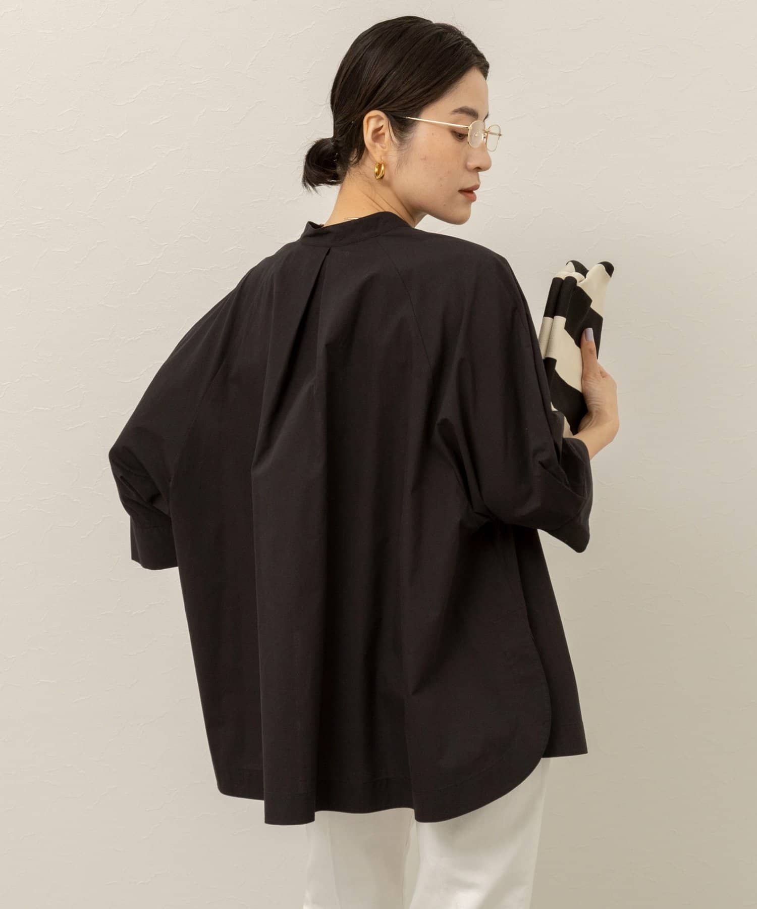 NOLLEY'S(ノーリーズ) 【MAQWEL/マクウェル】ウォッシャブルバンドカラーラグランシャツ