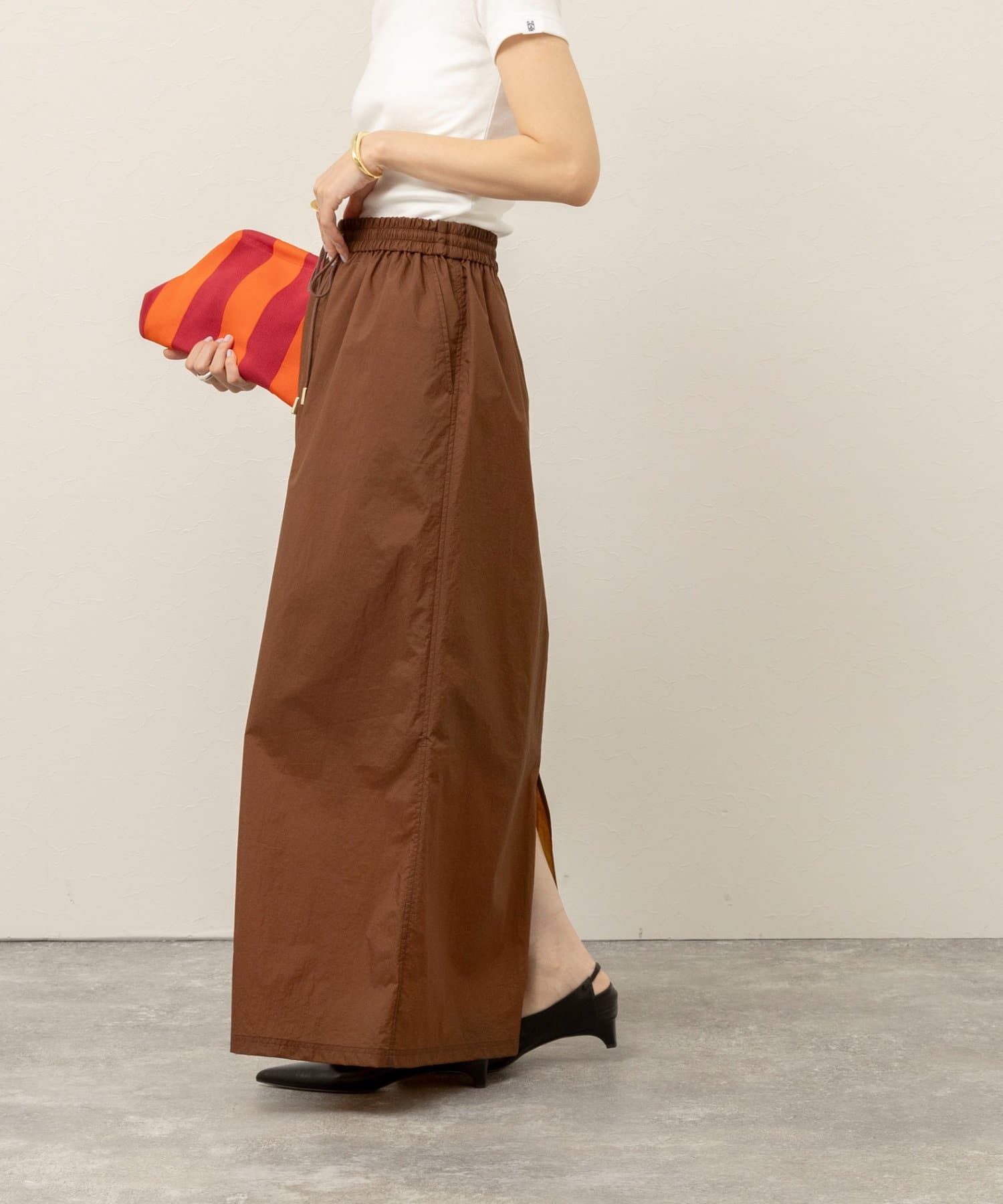 NOLLEY'S(ノーリーズ) 《セットアップ対応》【MAQWEL/マクウェル】ウォッシャブルシアースカート