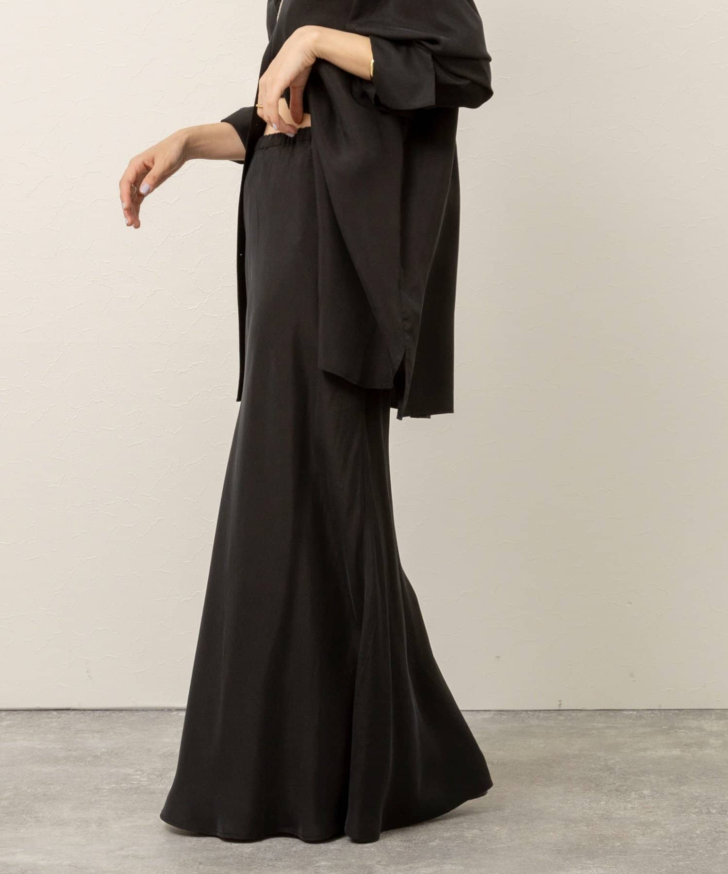 NOLLEY'S(ノーリーズ) 《セットアップ対応》【MAQWEL/マクウェル】ウォッシャブルサテンスカート