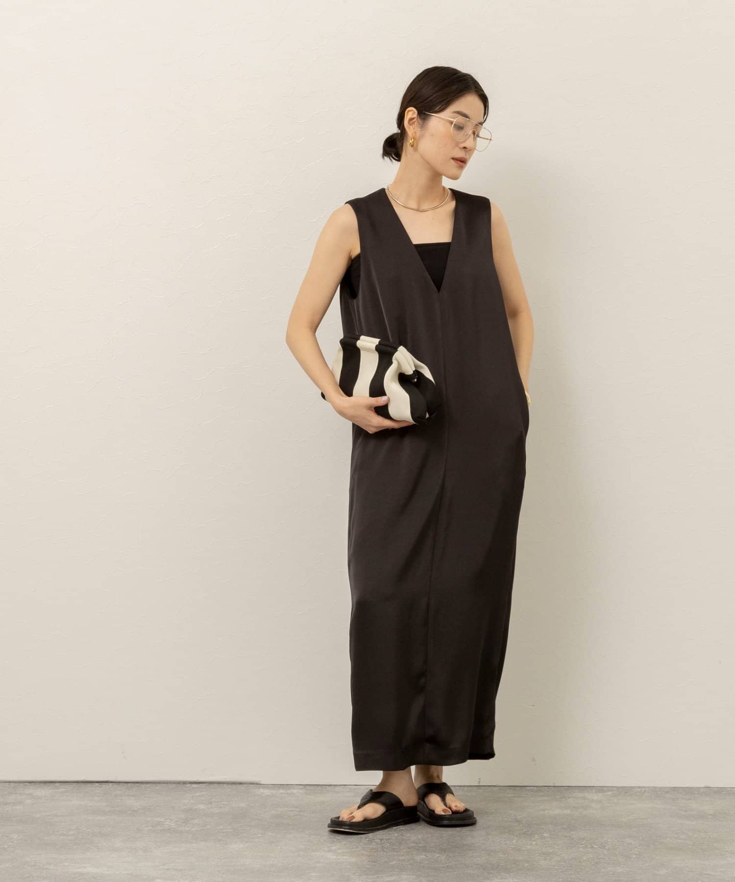 NOLLEY'S(ノーリーズ) 【MAQWEL/マクウェル】ウォッシャブルサテンワンピース