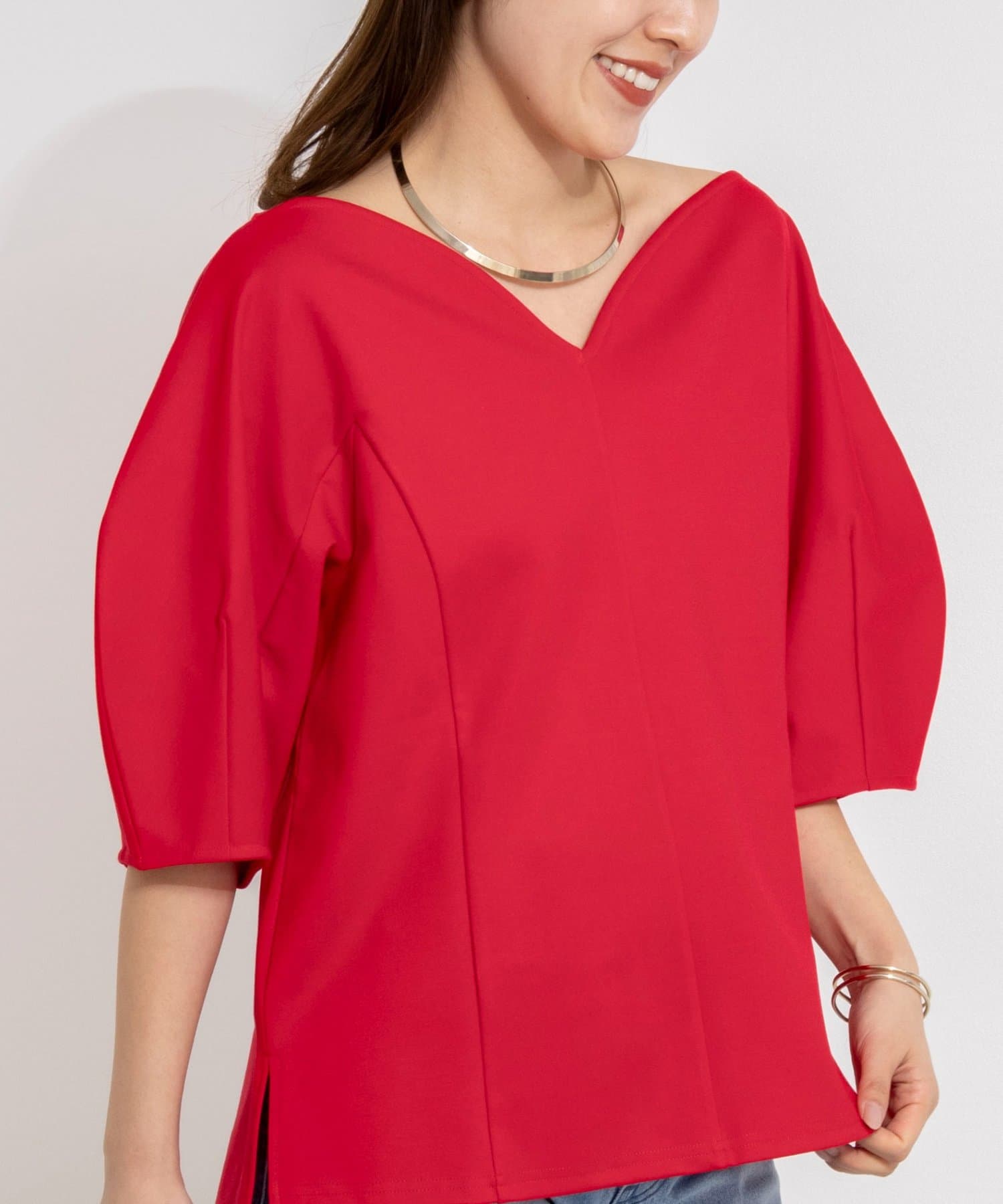 NOLLEY'S(ノーリーズ) 【WEB限定】ウォッシャブルハートネックカットソー