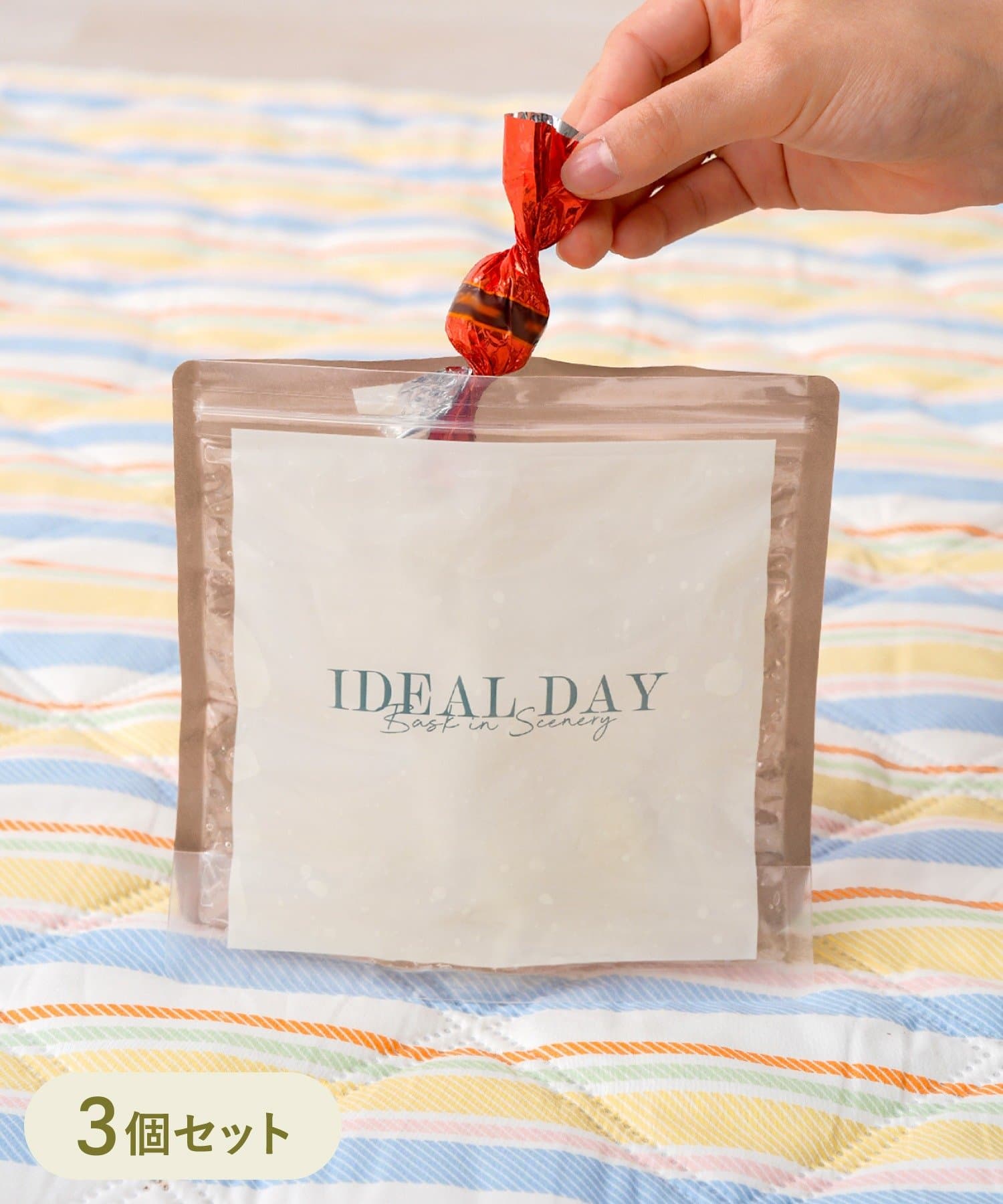 3COINS(スリーコインズ) 保冷ジェル保存袋3個セット：S／SPRING PICNIC