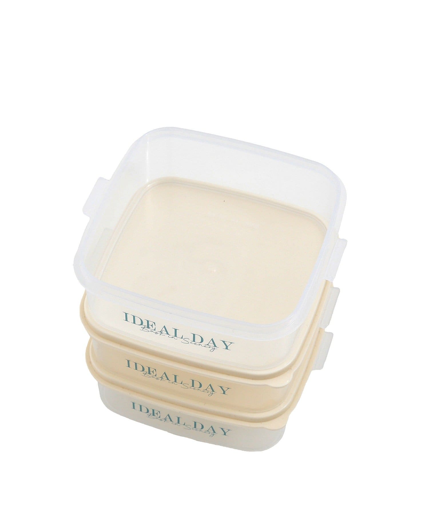 3COINS(スリーコインズ) 3段お弁当箱：四角／SPRING PICNIC