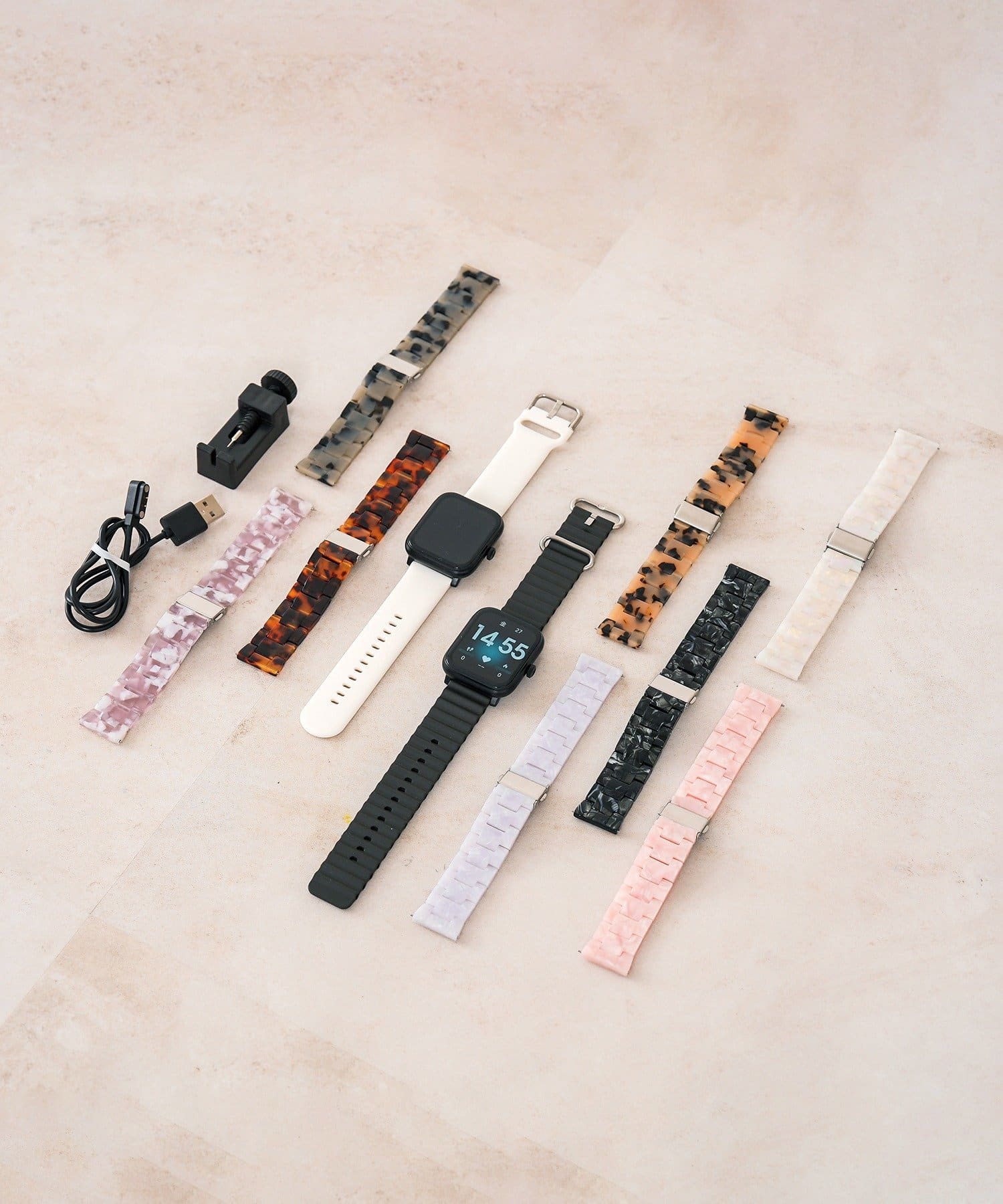 3COINS(スリーコインズ) デバイスバンド用レジン製ウォッチベルト