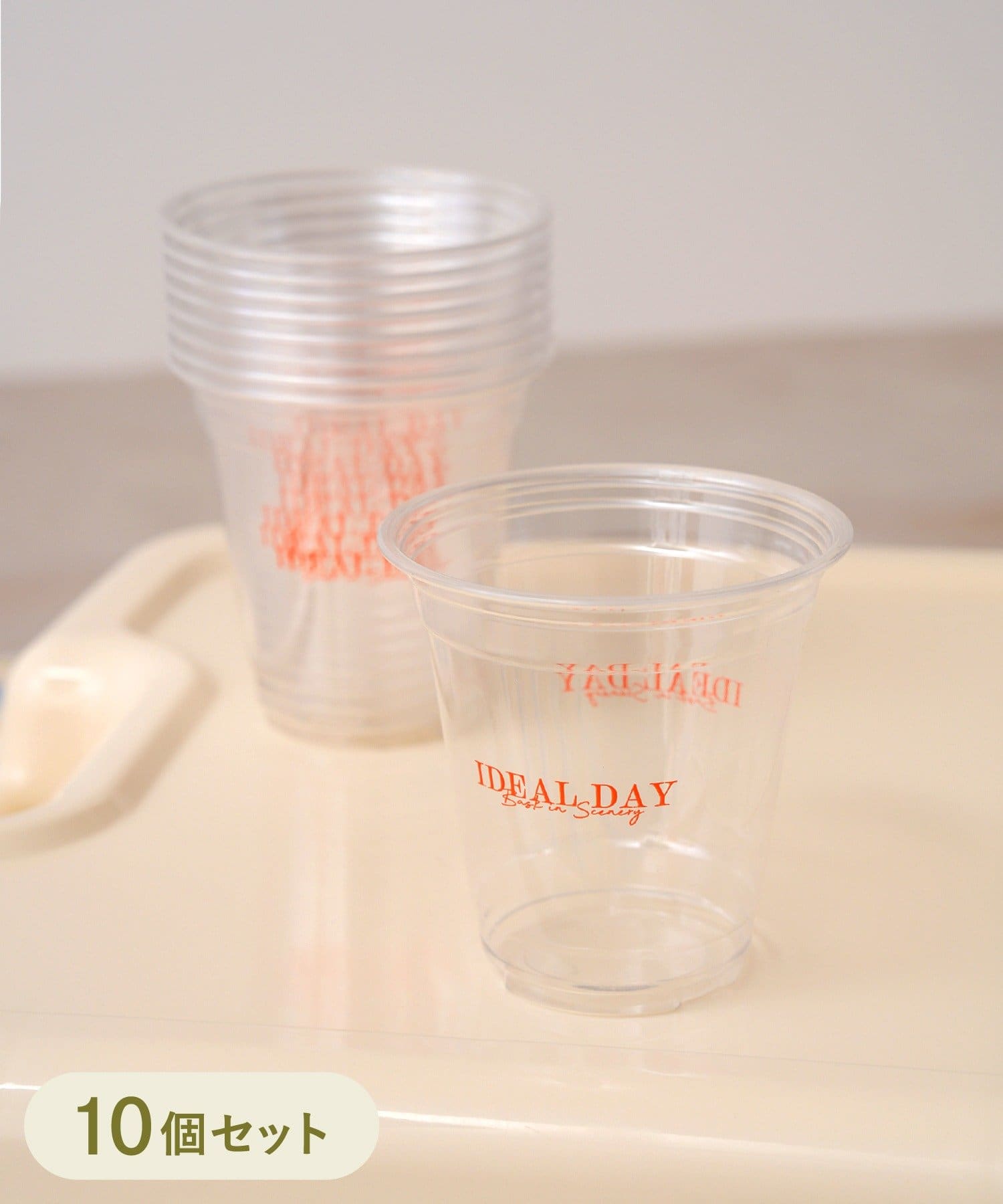 3COINS(スリーコインズ) プラコップ10個セット／SPRING PICNIC