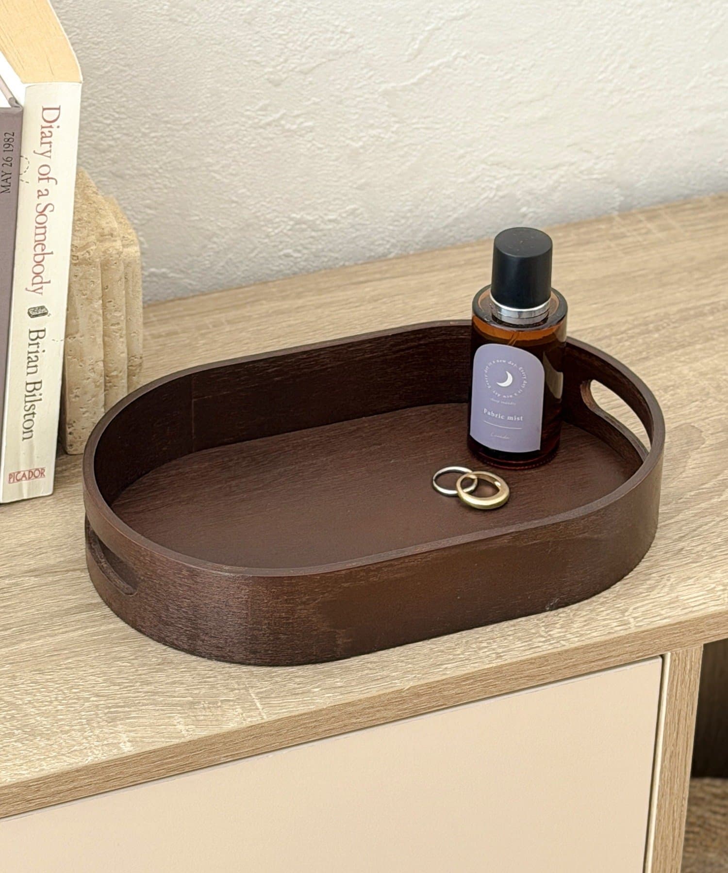 3COINS(スリーコインズ) 木目調小物トレイ