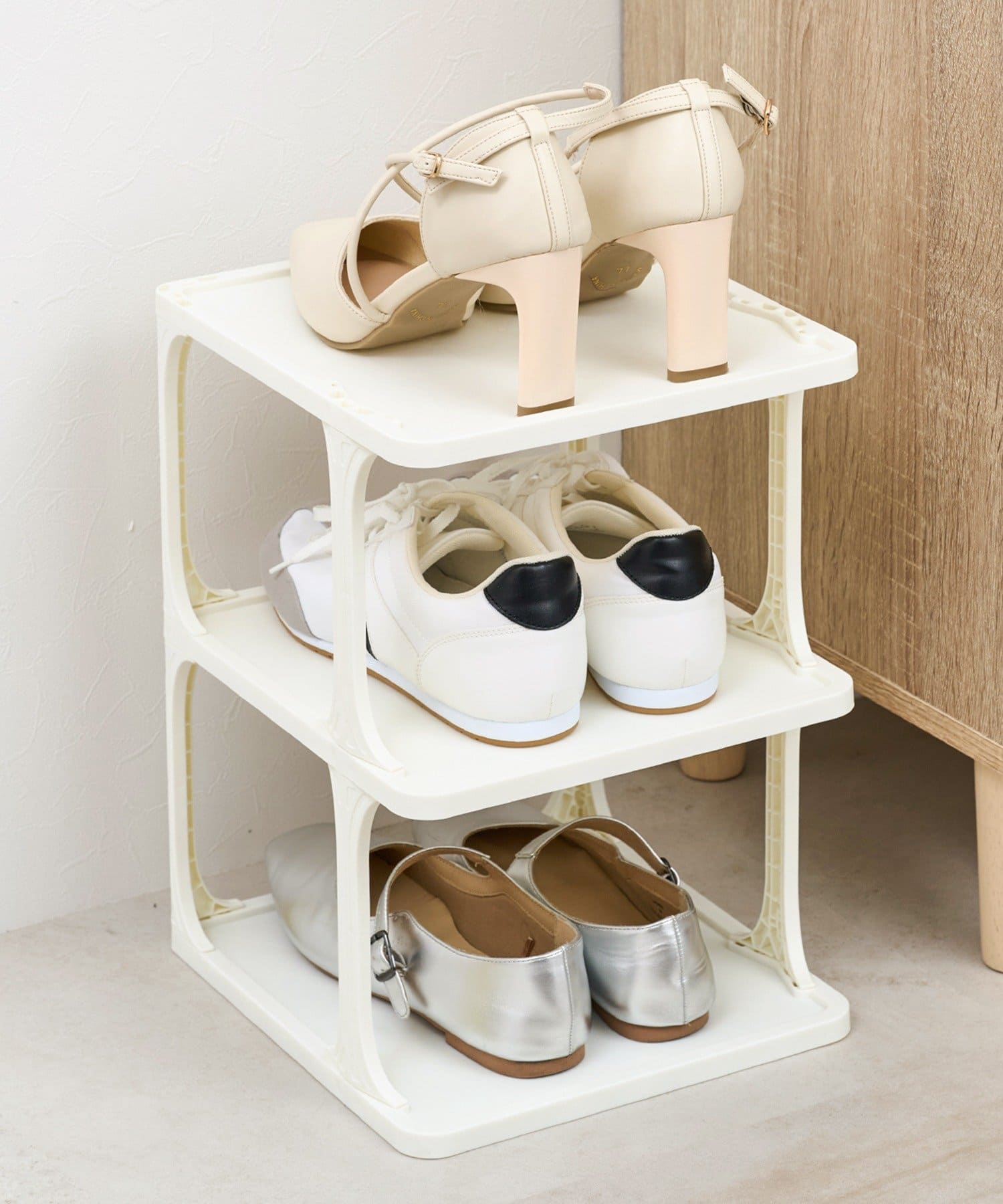 3COINS(スリーコインズ) スタッキングシューズ収納棚