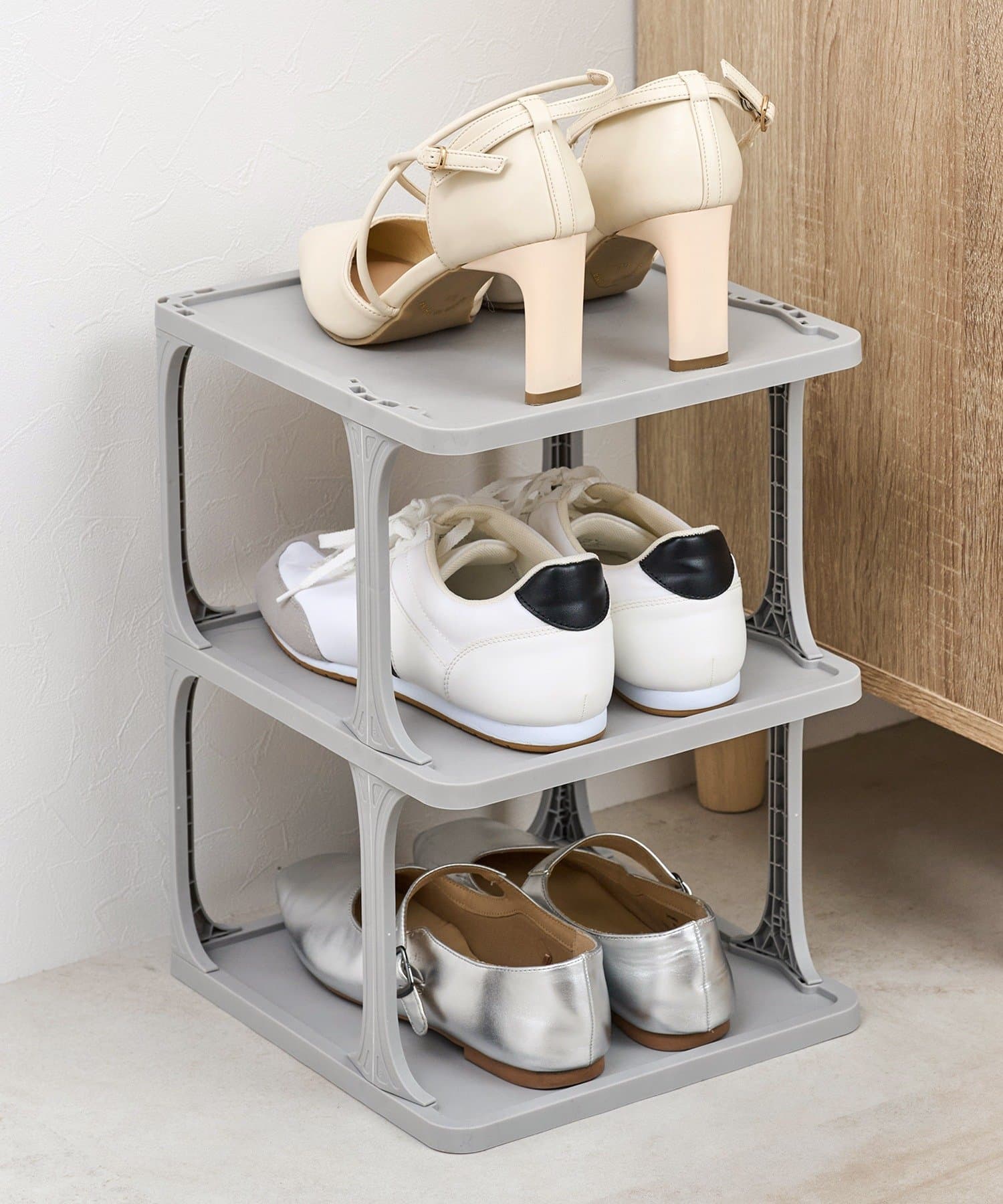 3COINS(スリーコインズ) スタッキングシューズ収納棚