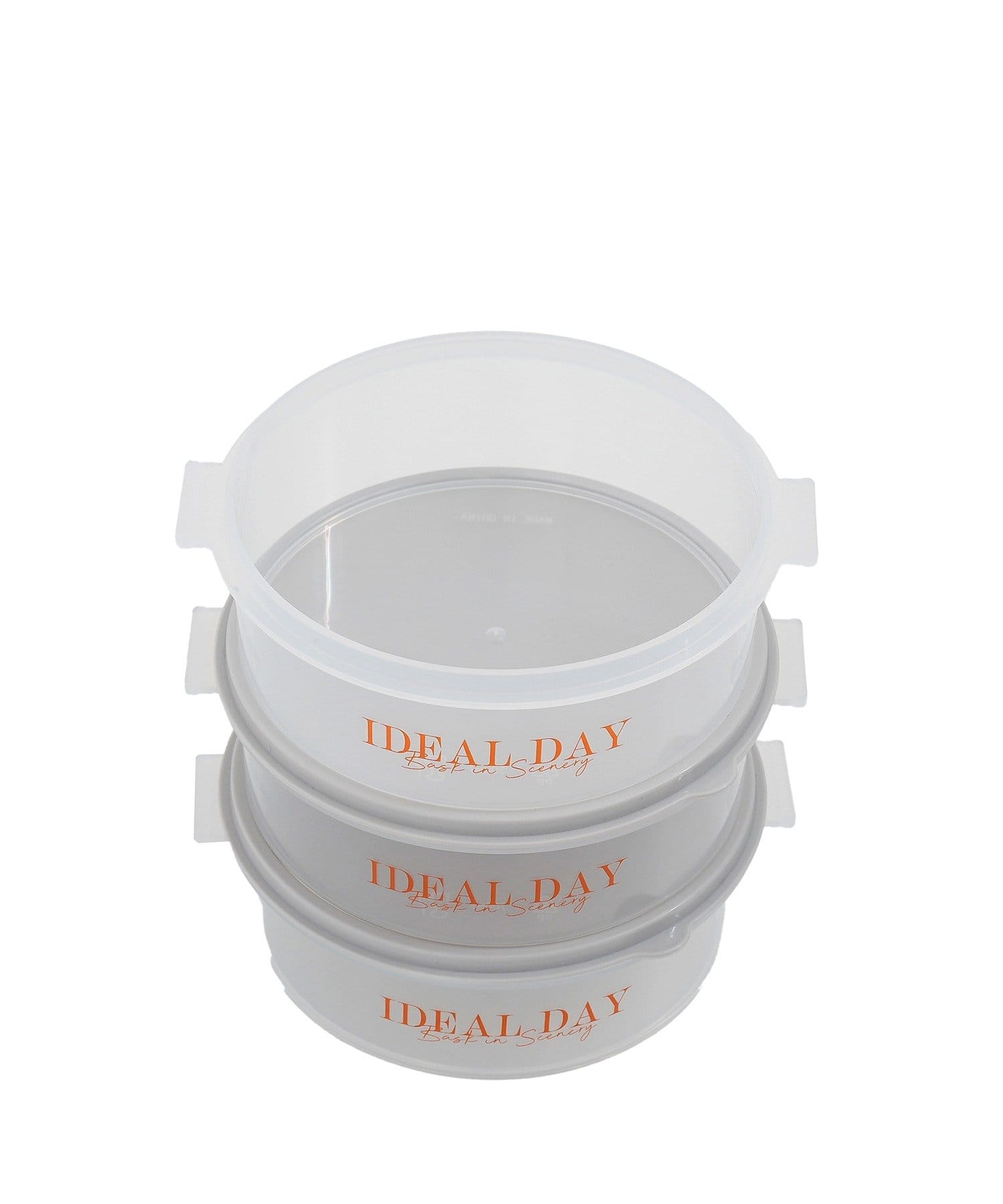 3COINS(スリーコインズ) 3段お弁当箱：丸／SPRING PICNIC