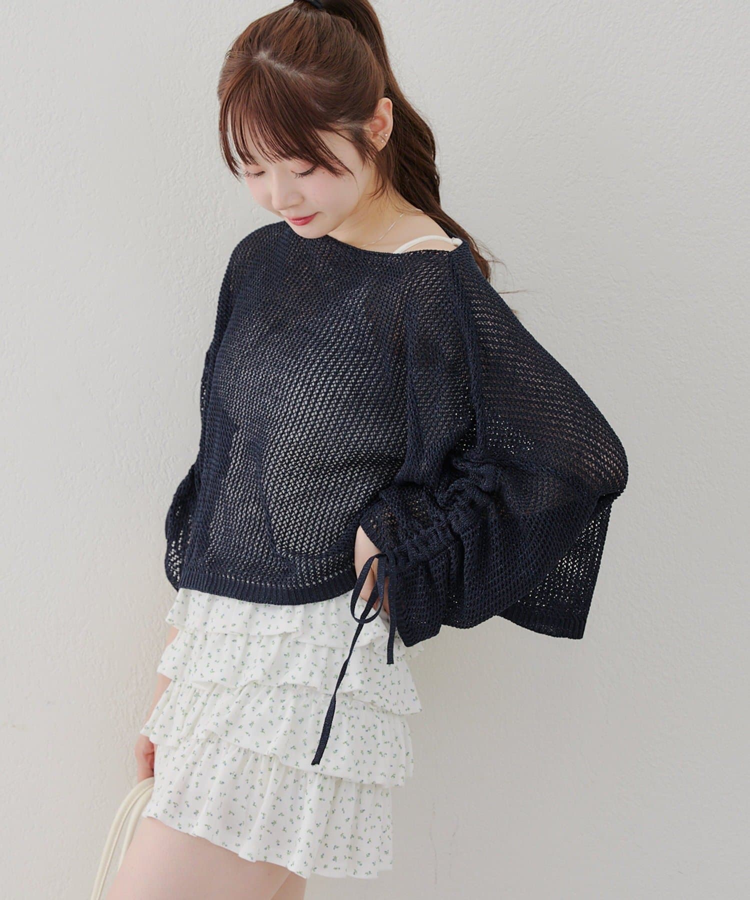 NICE CLAUP / OLIVE des OLIVE OUTLET(ナイスクラップ  / オリーブ デ オリーブ アウトレット) 【ANOTHER BRANCH】メッシュドロストプルオーバー