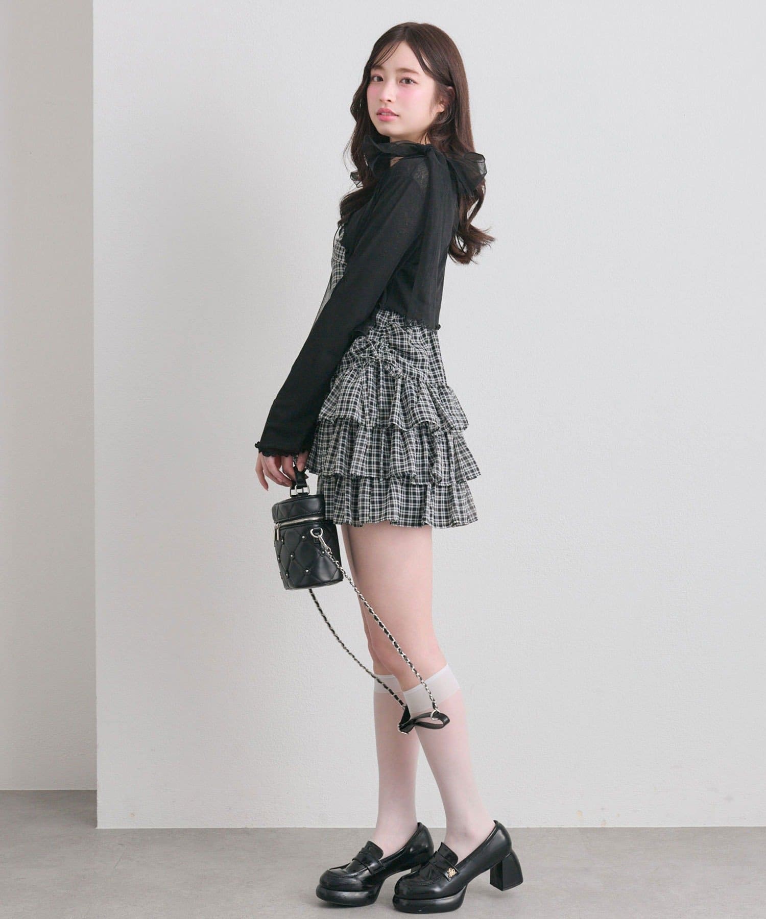 OLIVE des OLIVE(オリーブ デ オリーブ) 肩リボンミニキャミワンピとボレロセット