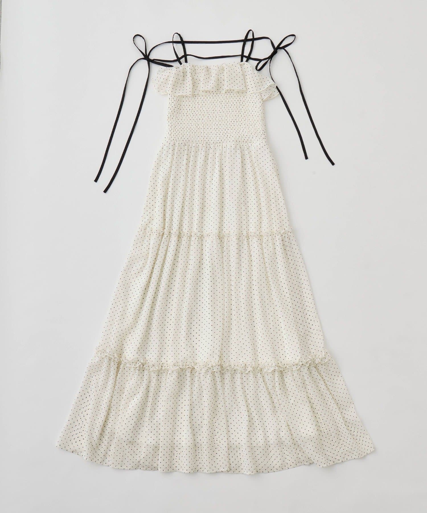 OLIVE des OLIVE(オリーブ デ オリーブ) フリルシャーリングティアードキャミワンピ