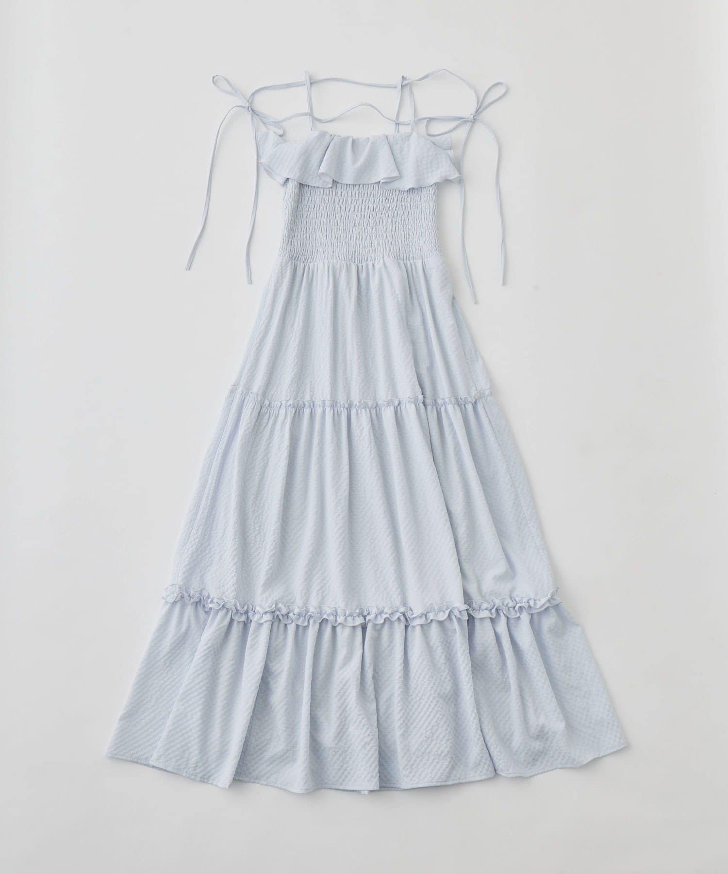 OLIVE des OLIVE(オリーブ デ オリーブ) フリルシャーリングティアードキャミワンピ