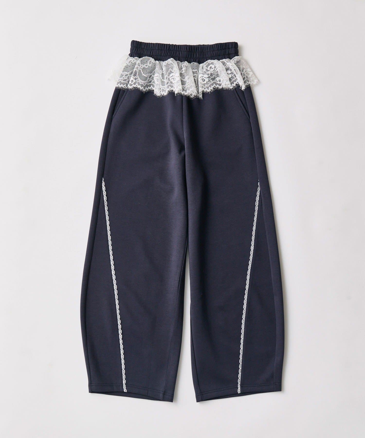 OLIVE des OLIVE(オリーブ デ オリーブ) ウエストフリルバレルレッグパンツ