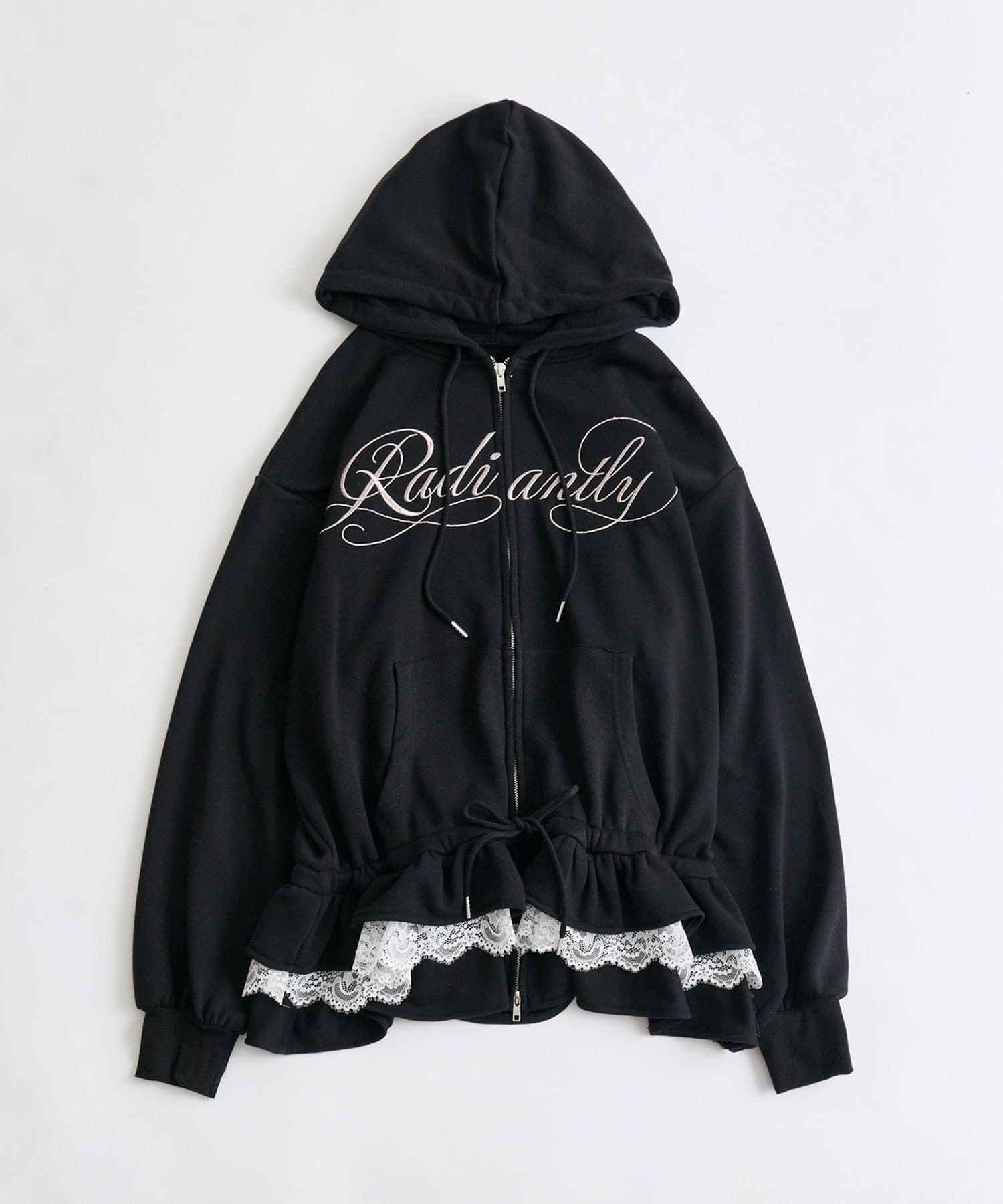 OLIVE des OLIVE(オリーブ デ オリーブ) 裾フリルZIPパーカー