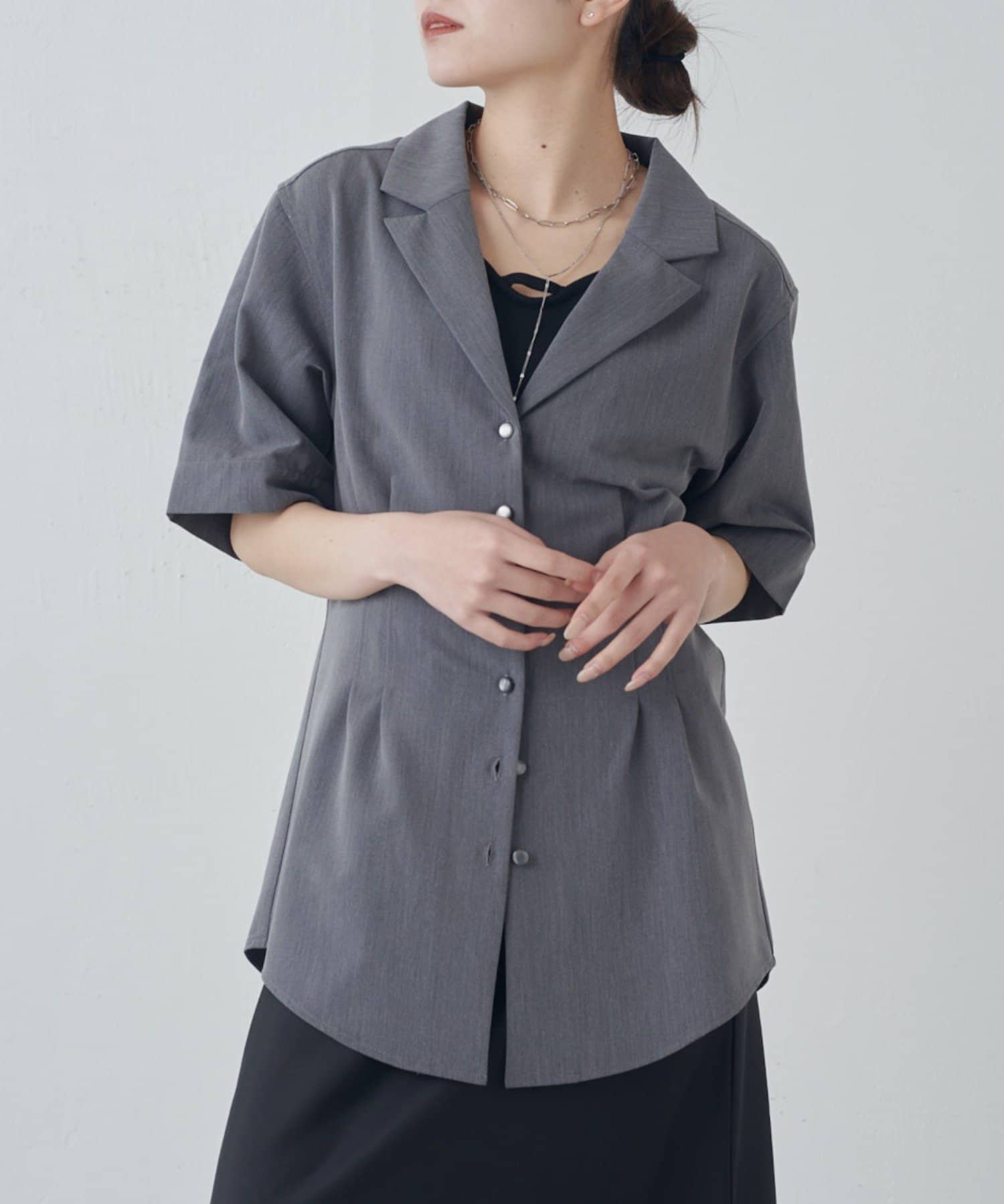 Lui's(ルイス) 半袖ウエストタックジャケットシャツ