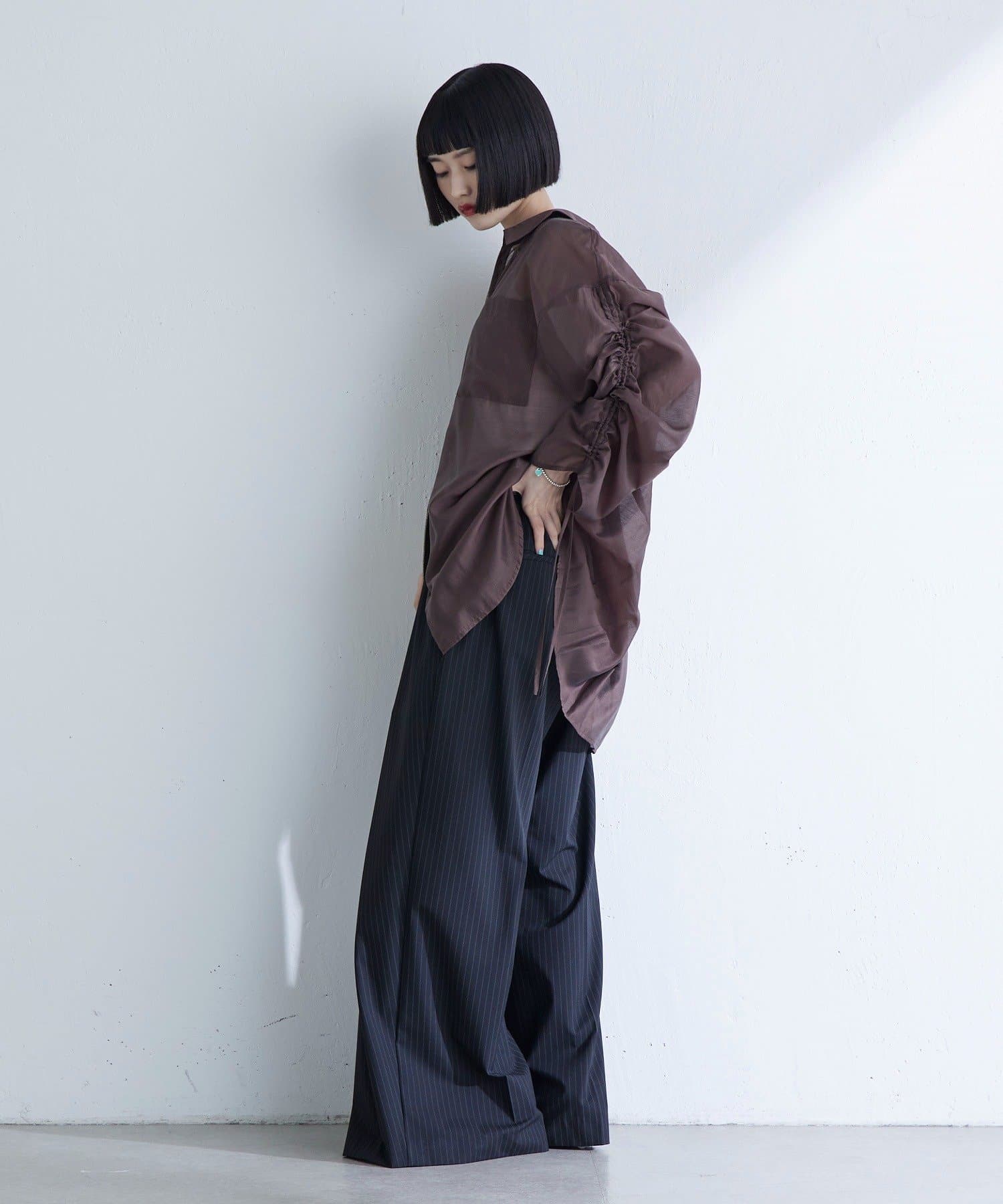 Lui's(ルイス) シアーギャザーダブルZIPシャツ