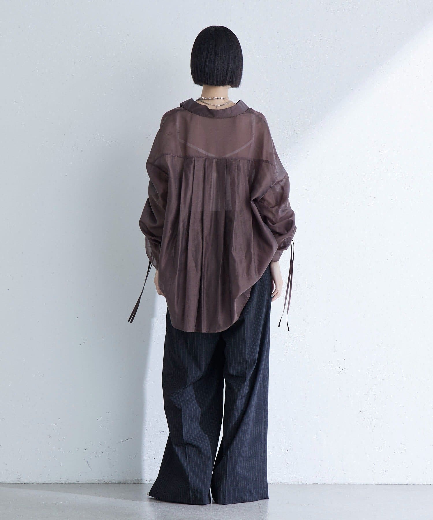 Lui's(ルイス) シアーギャザーダブルZIPシャツ