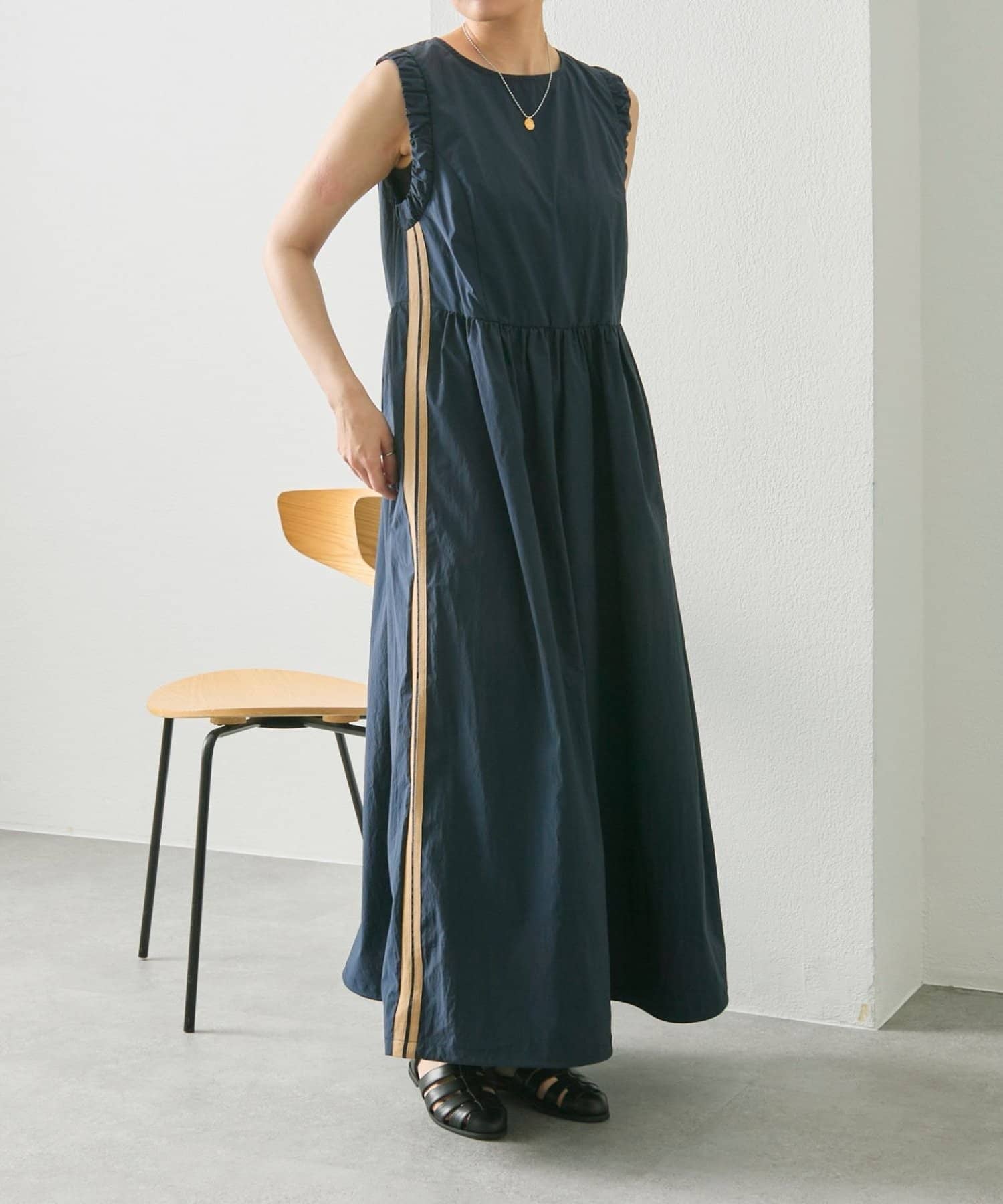 ear PAPILLONNER(イア パピヨネ) 《ドロスト付き/シルエットチェンジ可》ノースリラインワンピース【SUM1 STYLE(スミスタイル)】