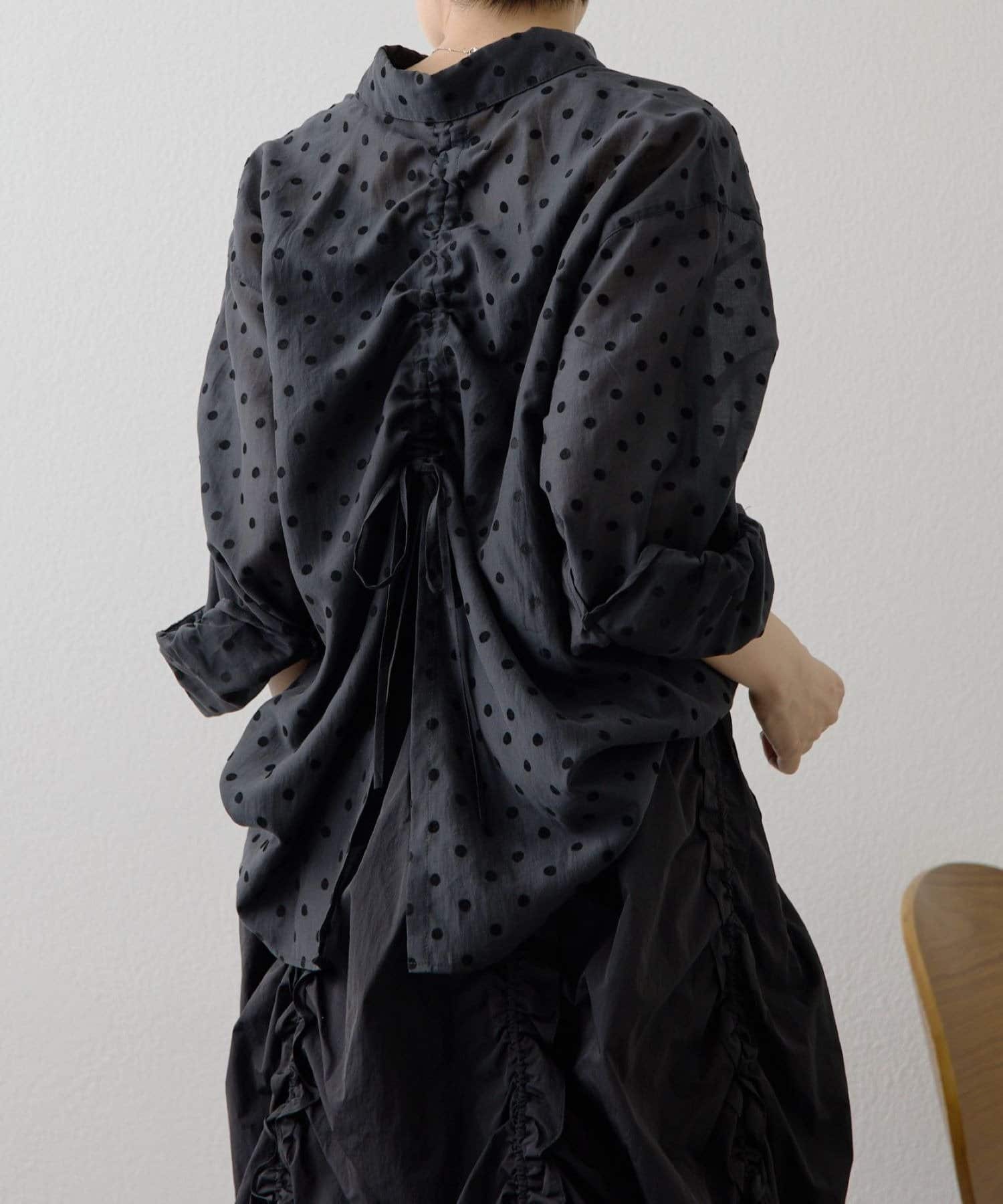 ear PAPILLONNER(イア パピヨネ) 《ドット柄/透け感》バックドロストシアーシャツ【SUM1 STYLE(スミスタイル)】