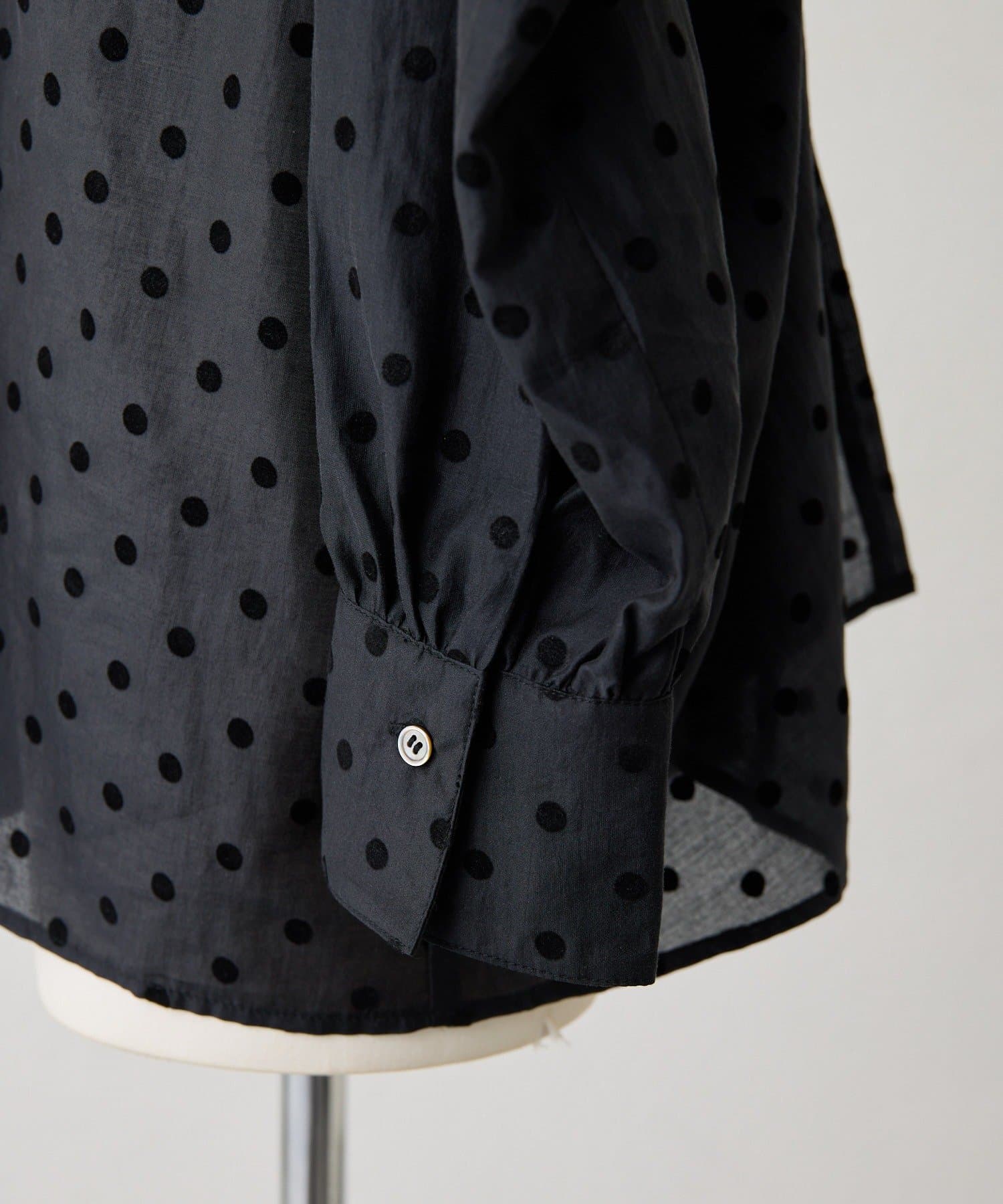 ear PAPILLONNER(イア パピヨネ) 《ドット柄/透け感》バックドロストシアーシャツ【SUM1 STYLE(スミスタイル)】