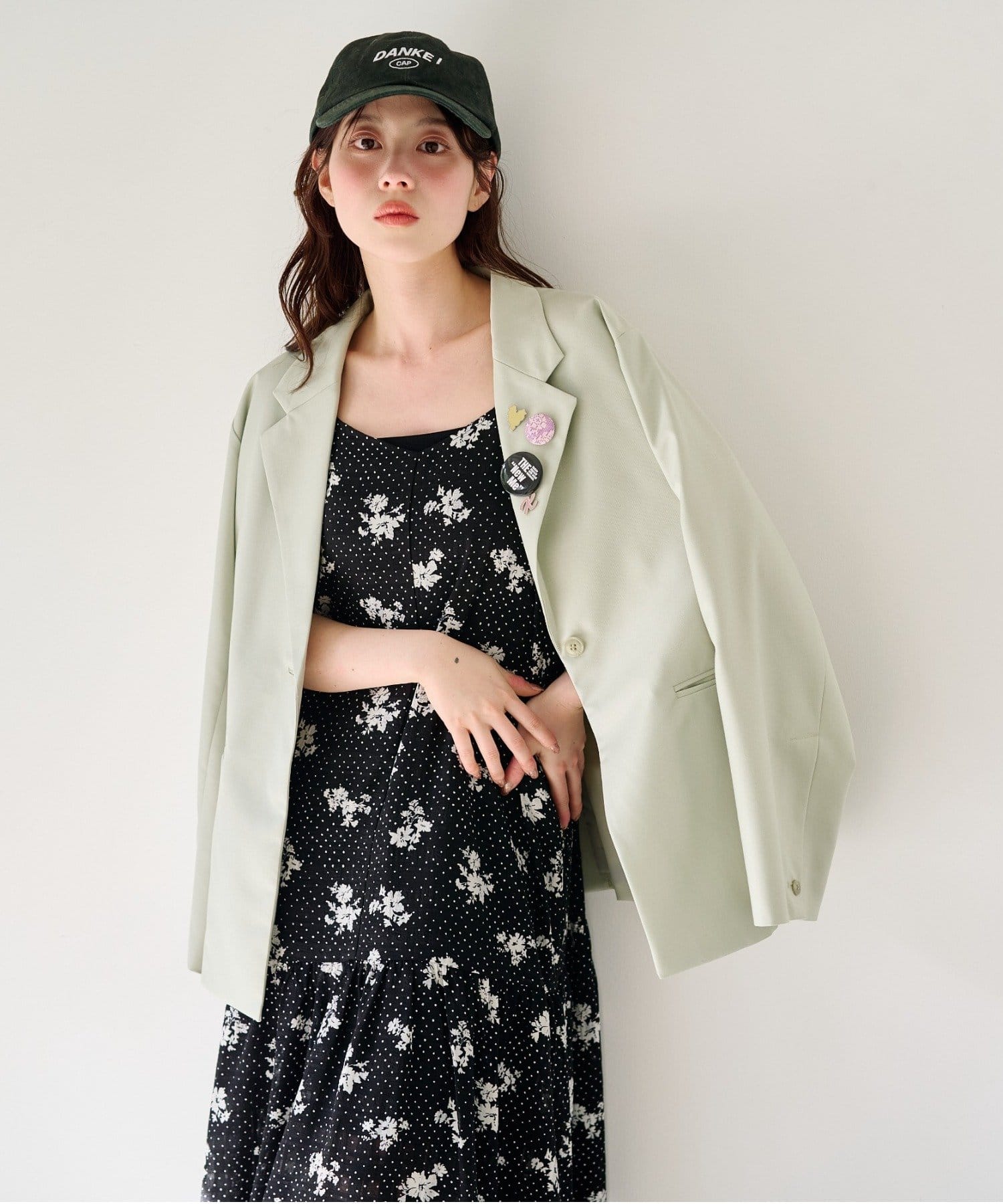 Kastane(カスタネ) 【2.20(金)12:00発売/WEB先行/2サイズ展開/低身長サイズ】ドットフラワーキャミワンピース