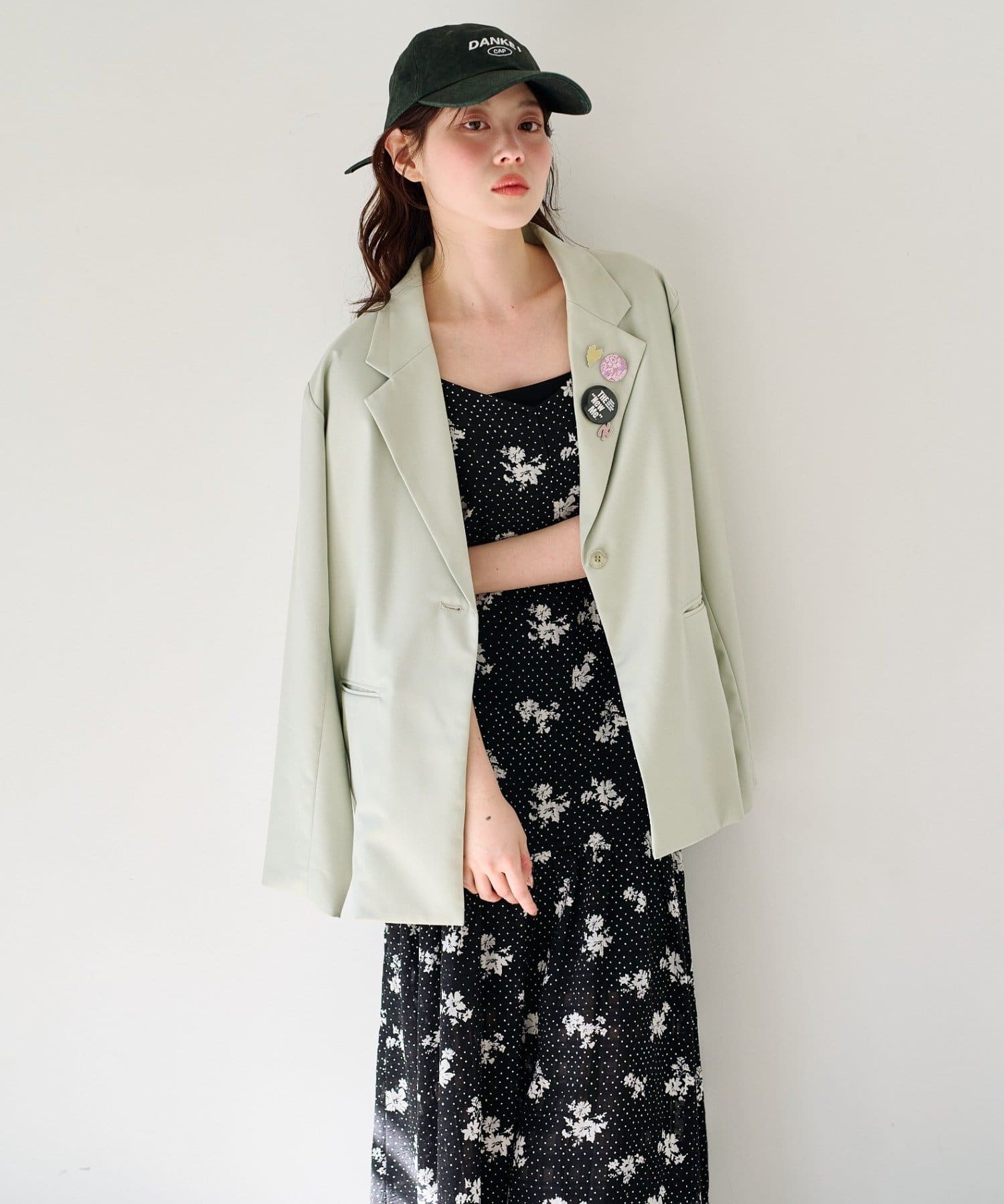 Kastane(カスタネ) 【2.20(金)12:00発売/WEB先行/2サイズ展開/低身長サイズ】ドットフラワーキャミワンピース