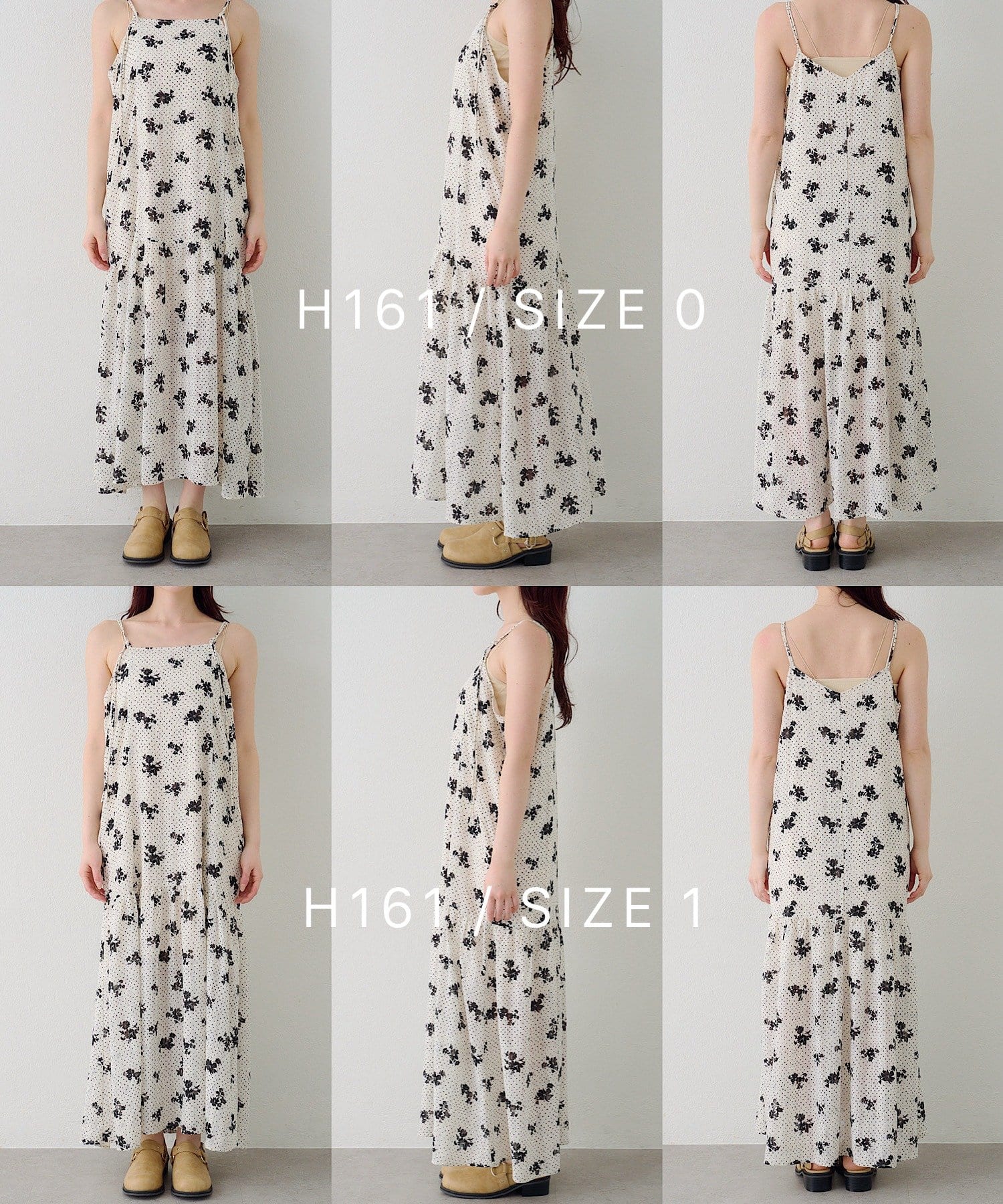 Kastane(カスタネ) 【WEB先行/2サイズ展開/低身長サイズ】ドットフラワーキャミワンピース