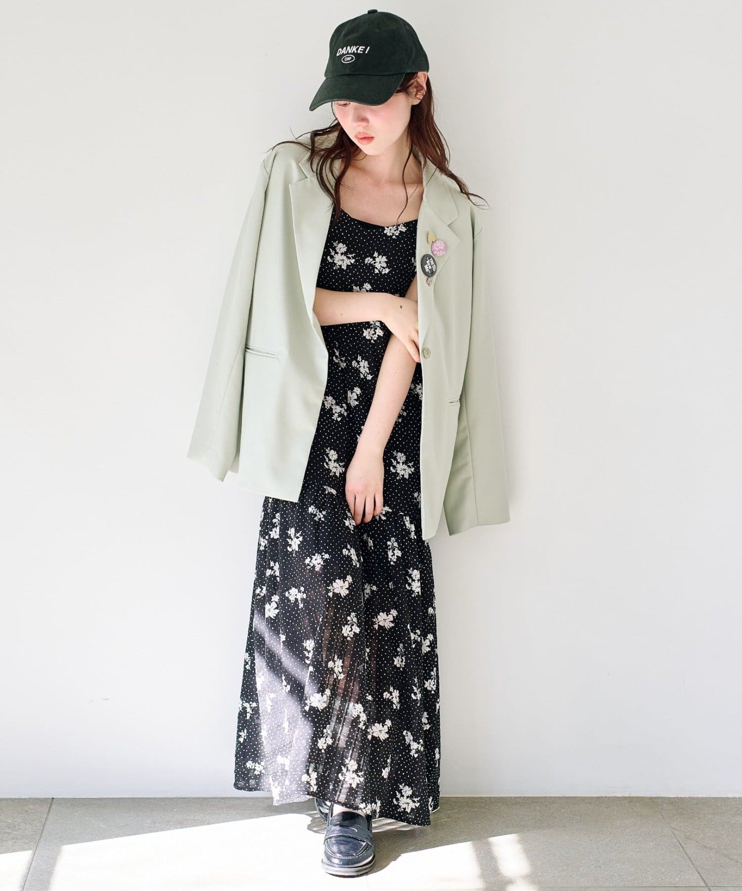 Kastane(カスタネ) 【2.20(金)12:00発売/WEB先行/2サイズ展開/低身長サイズ】ドットフラワーキャミワンピース