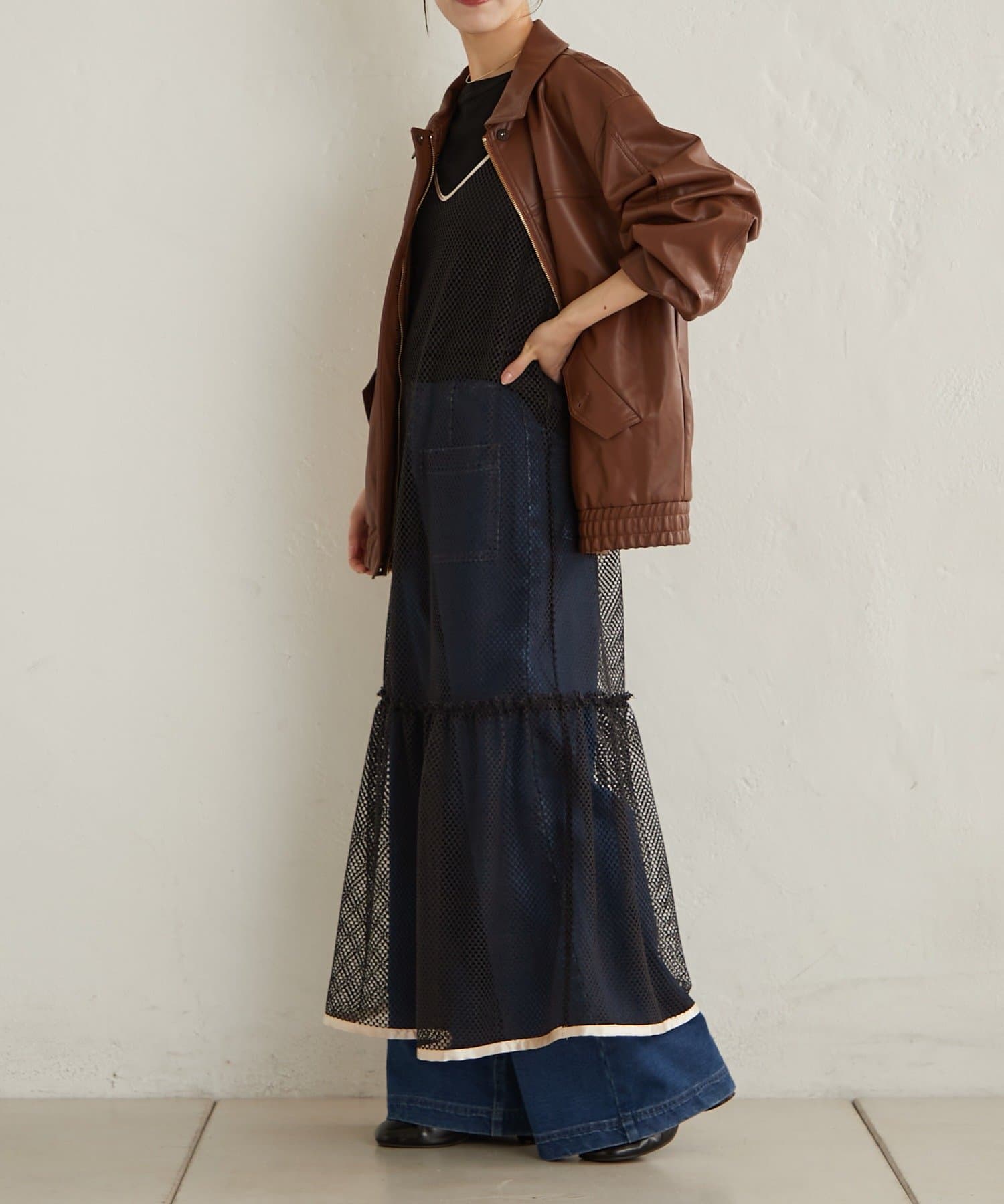 Omekashi(オメカシ) メッシュキャミワンピース