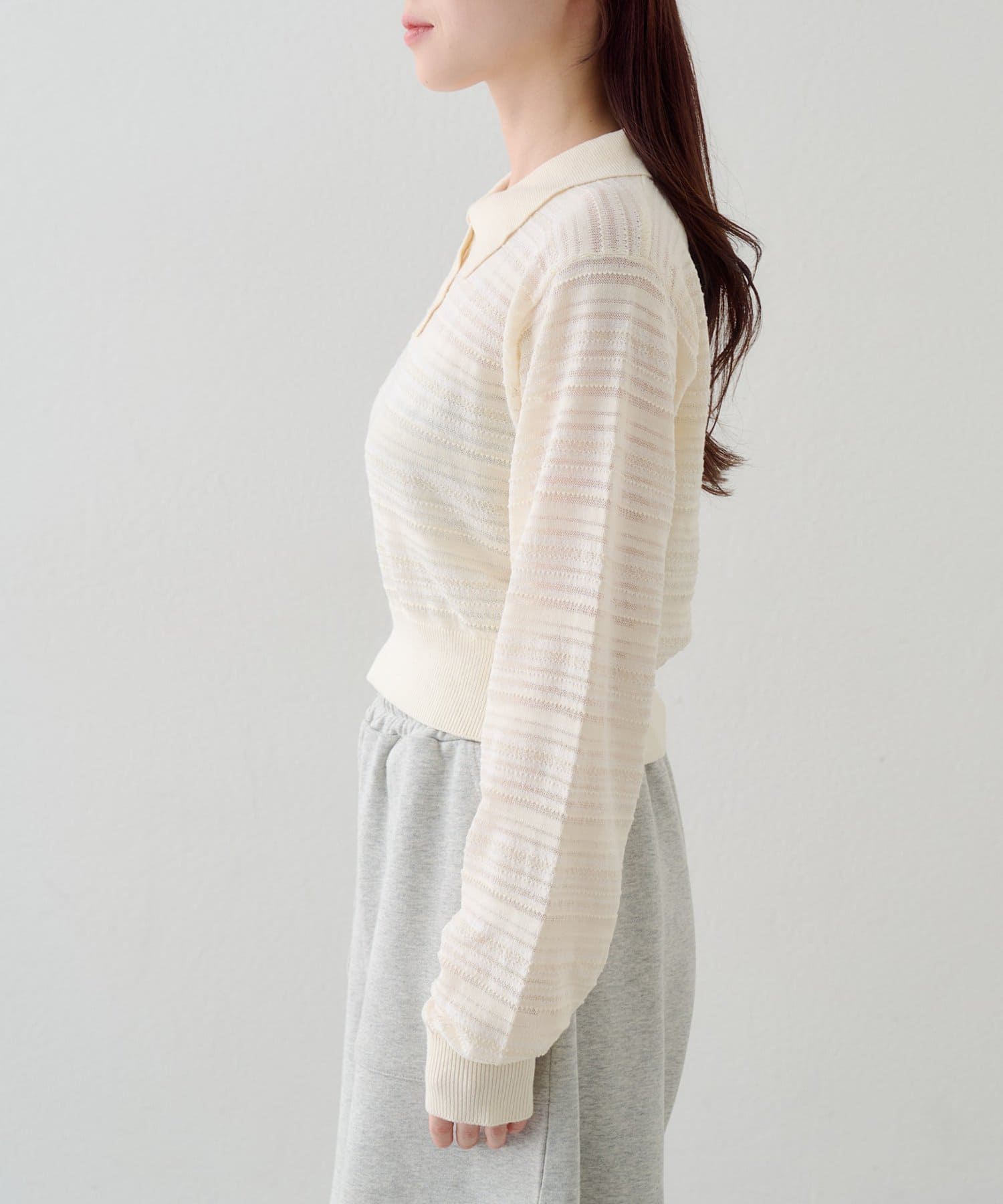 Kastane(カスタネ) ボーダーシアーポロニット