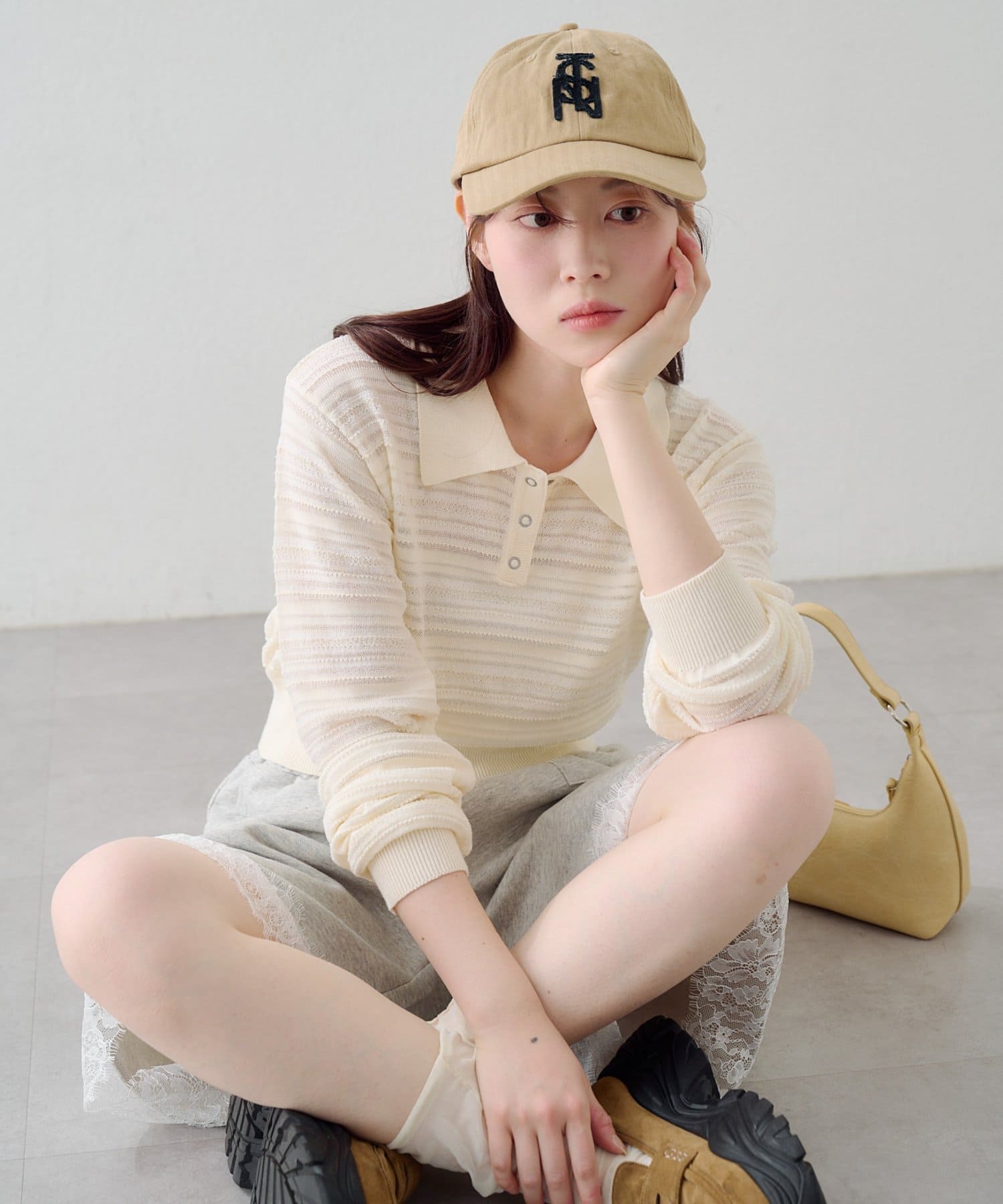 Kastane(カスタネ) ボーダーシアーポロニット