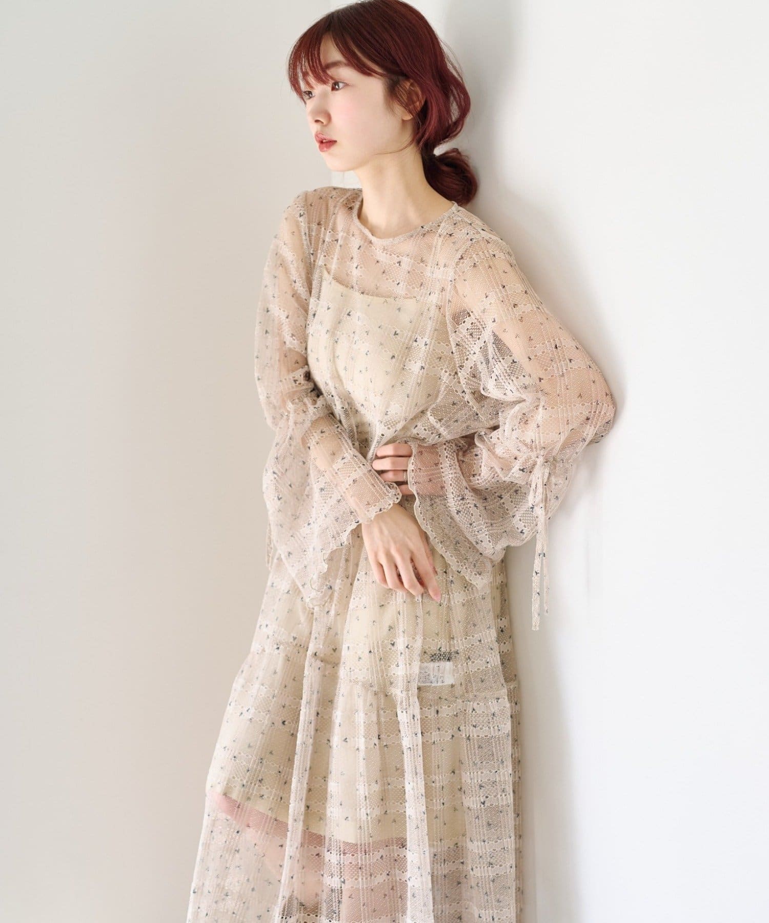 Kastane(カスタネ) 【2.20(金)12:00発売/WEB先行】プリントレースワンピース