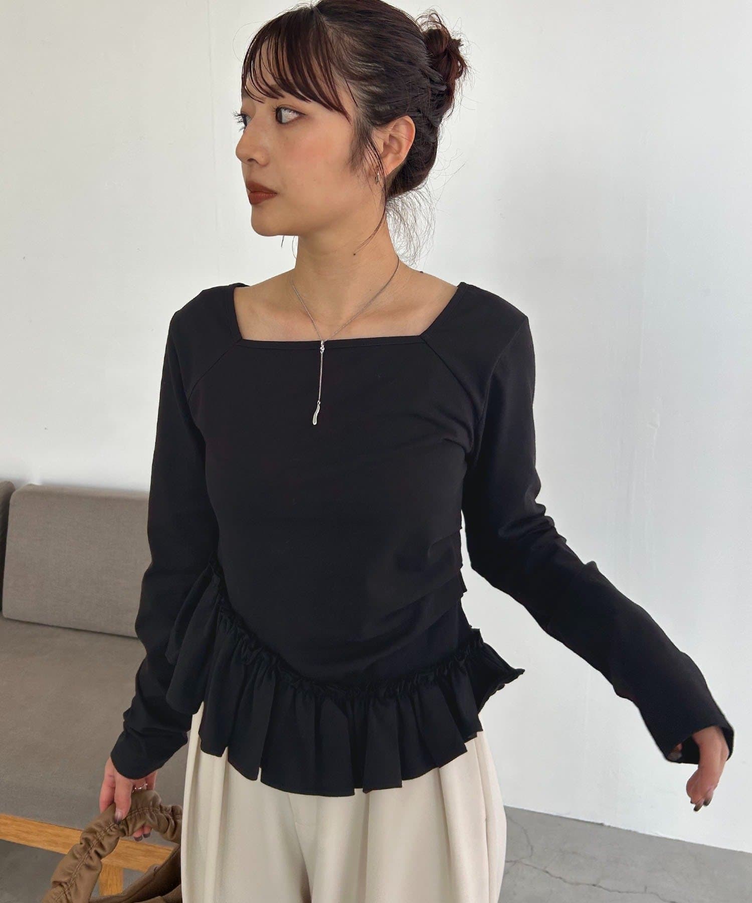 CAPRICIEUX LE'MAGE(カプリシュレマージュ) アシメフリルロンT