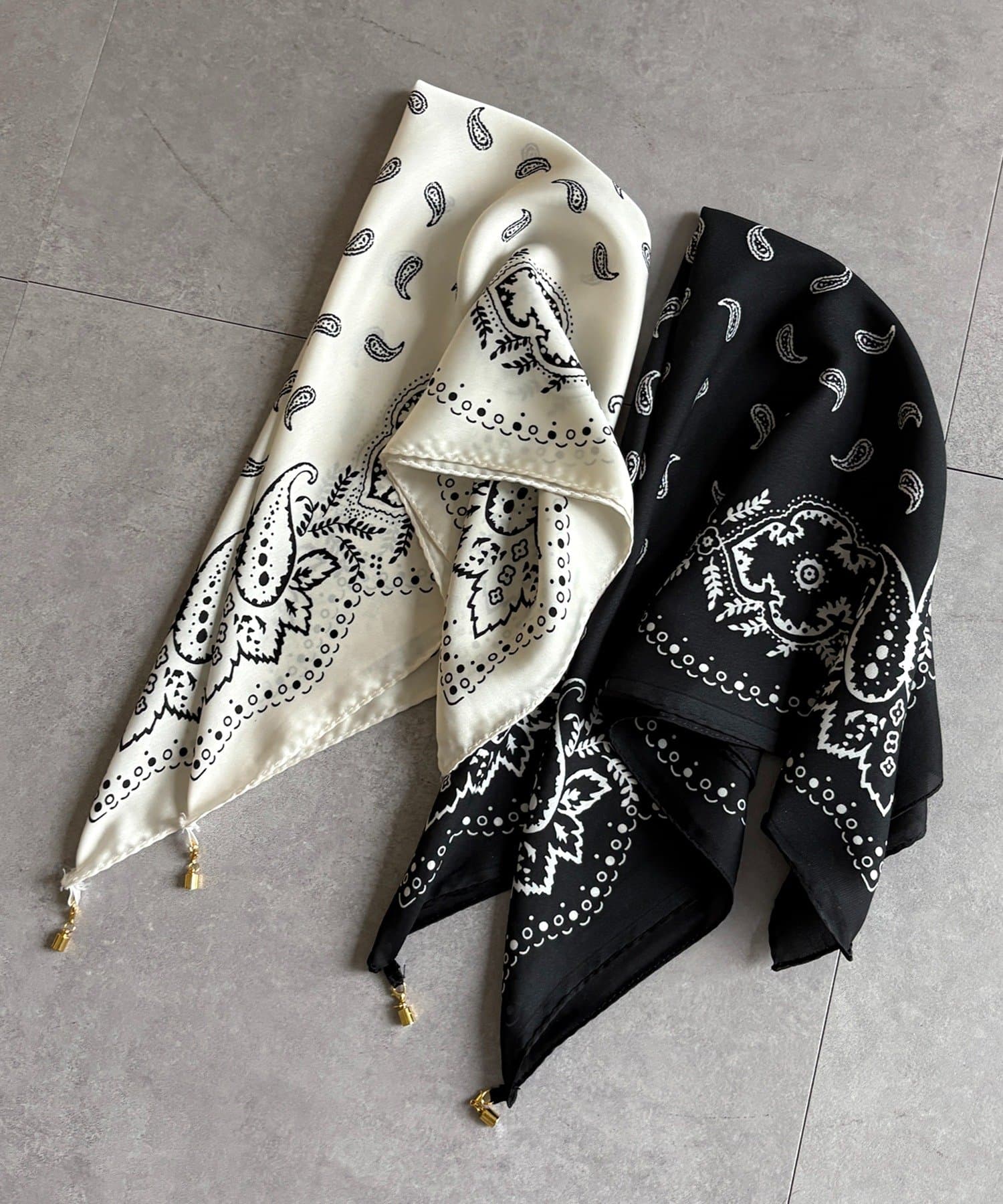 DOUDOU(ドゥドゥ) マグネット付ペイズリー柄スカーフ