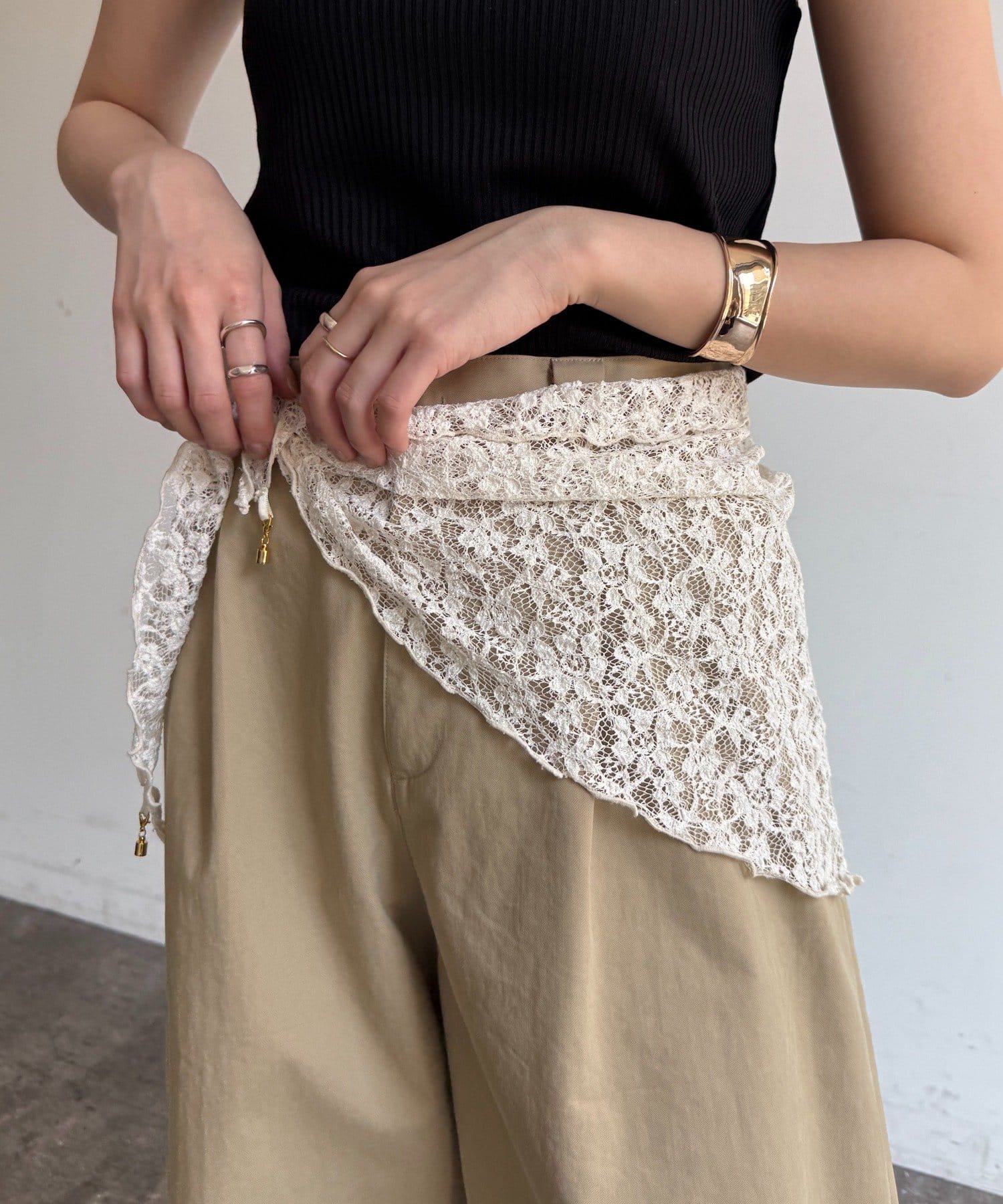 DOUDOU(ドゥドゥ) レースマグネット付スカーフ