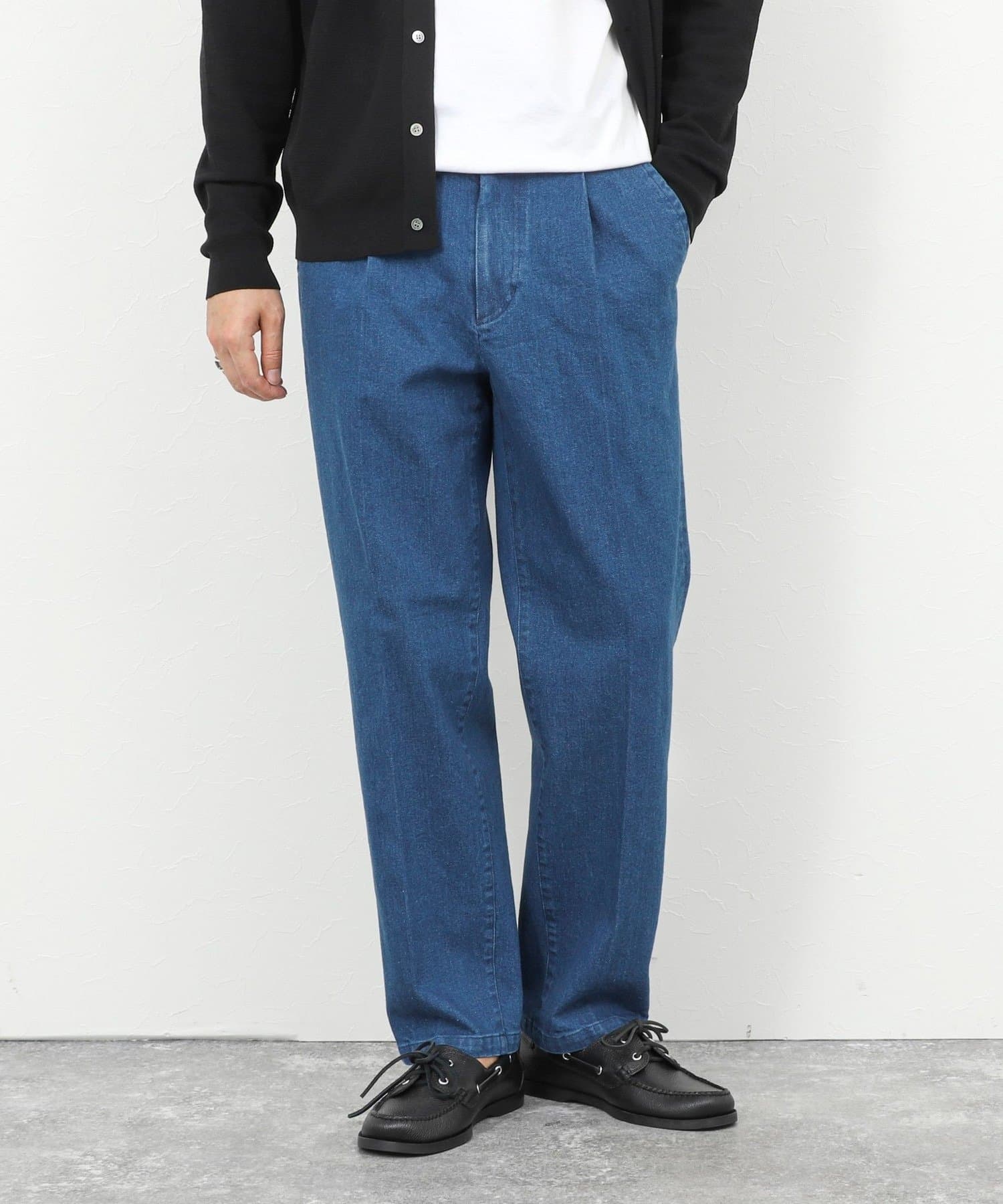 NOLLEY'S(ノーリーズ) デニムストレッチワイドジャスト丈PT