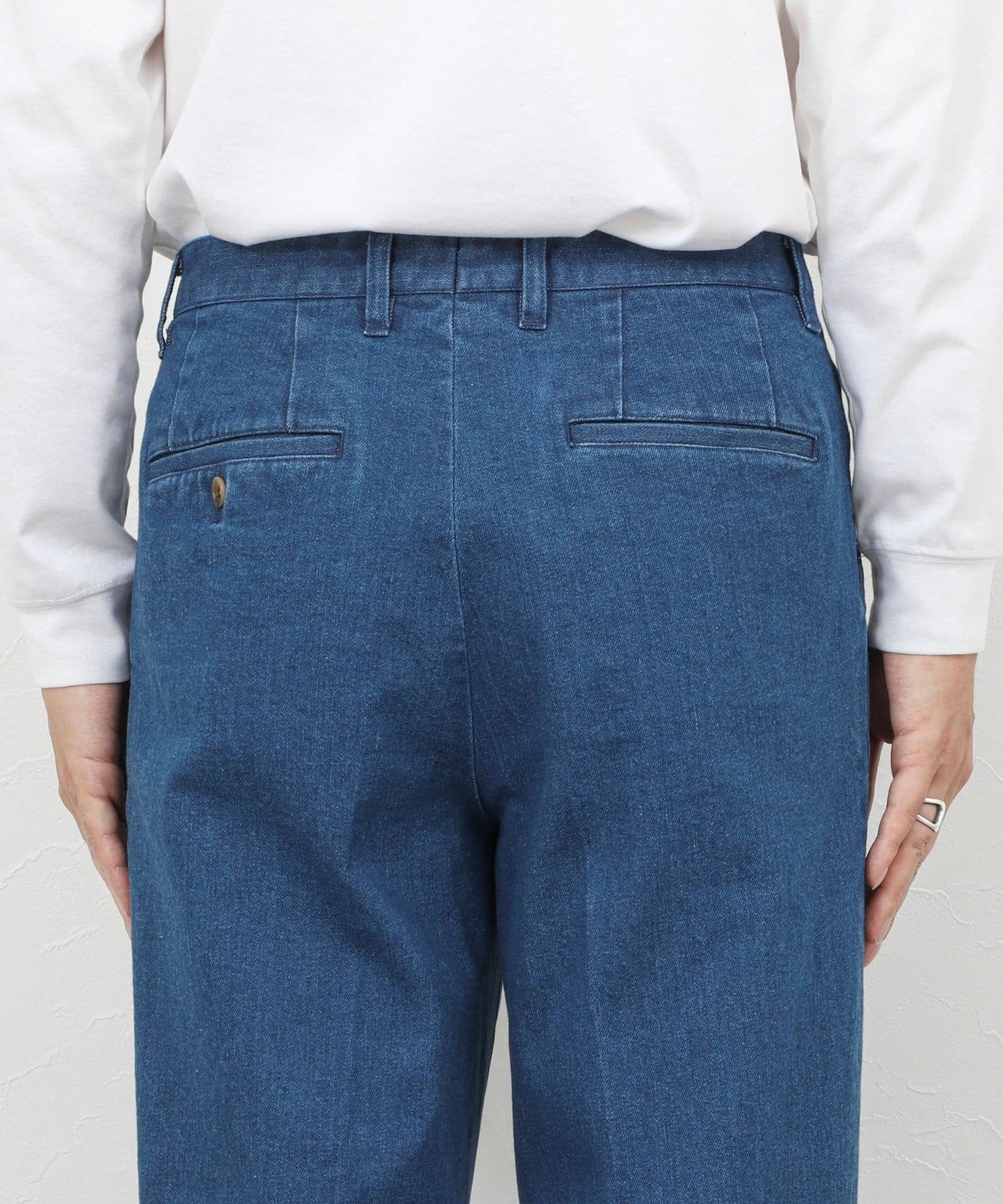 NOLLEY'S(ノーリーズ) デニムストレッチワイドジャスト丈PT