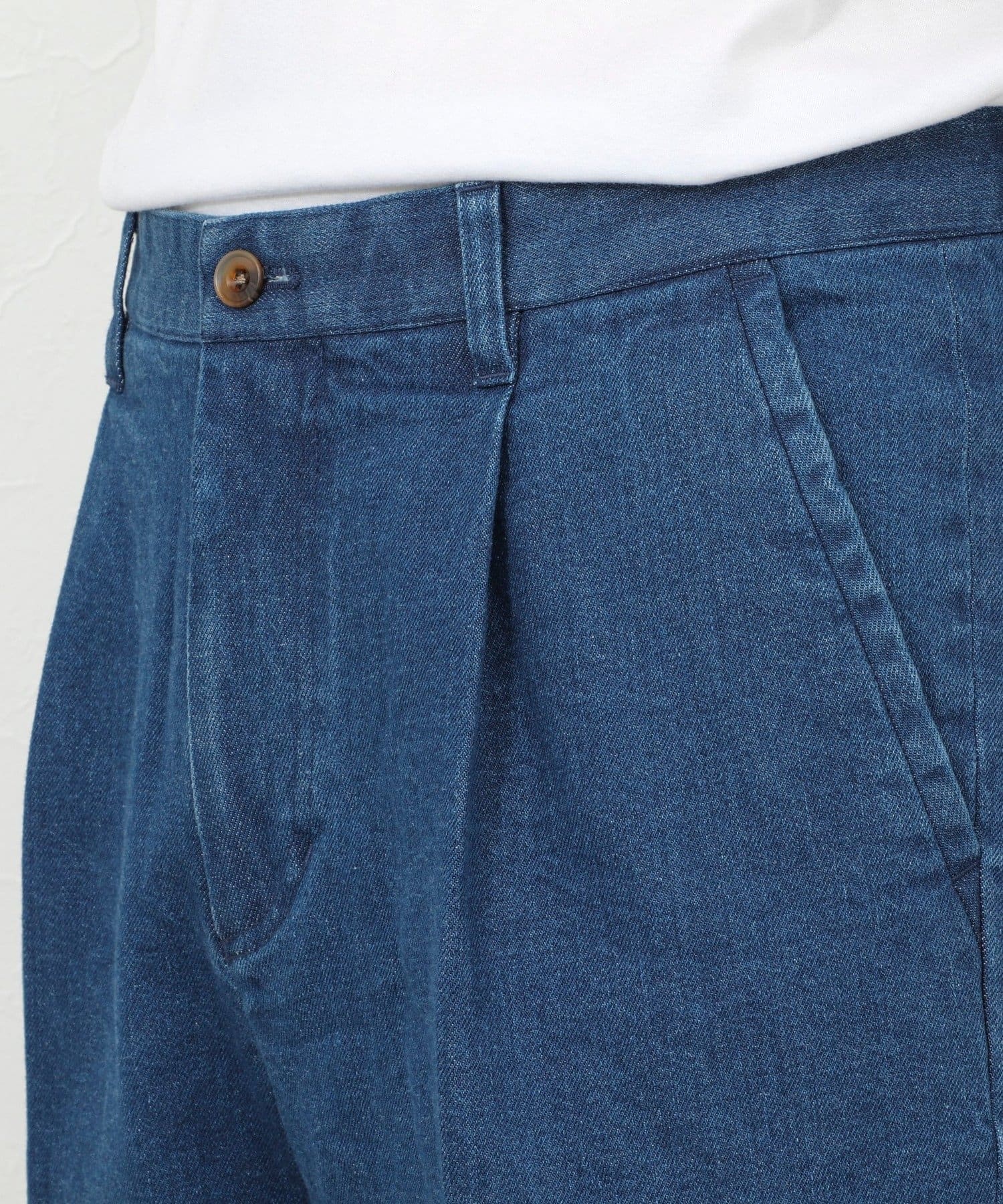 NOLLEY'S(ノーリーズ) デニムストレッチワイドジャスト丈PT